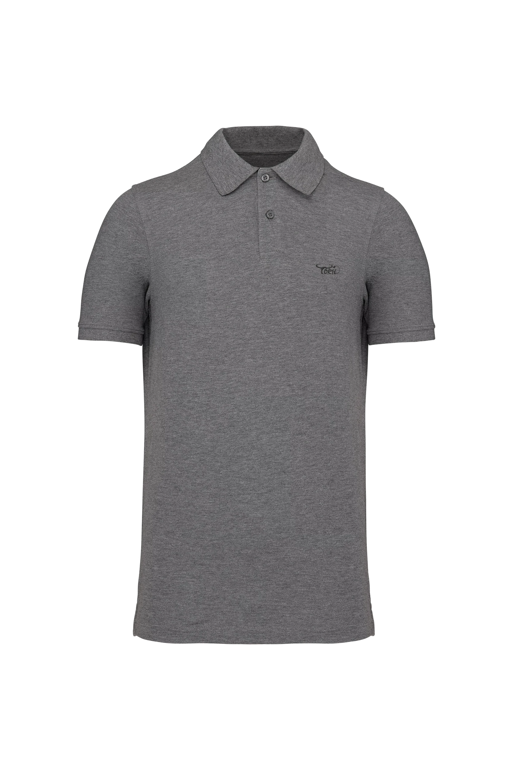 Polo piqué Bio 180g gris bruyère