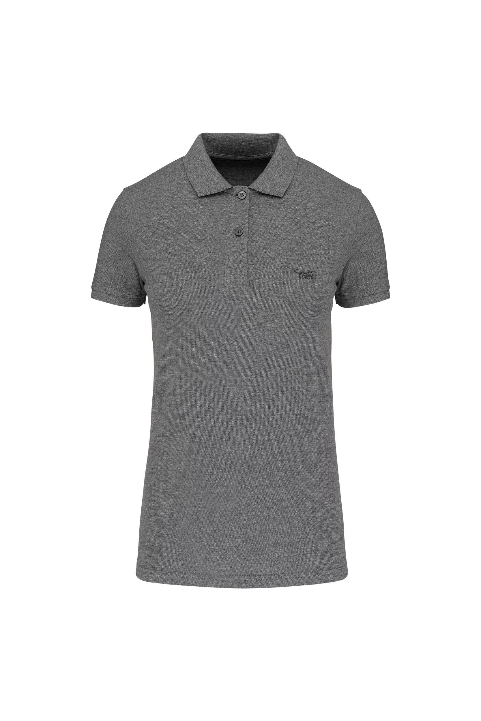 Polo piqué Bio 180g gris bruyère