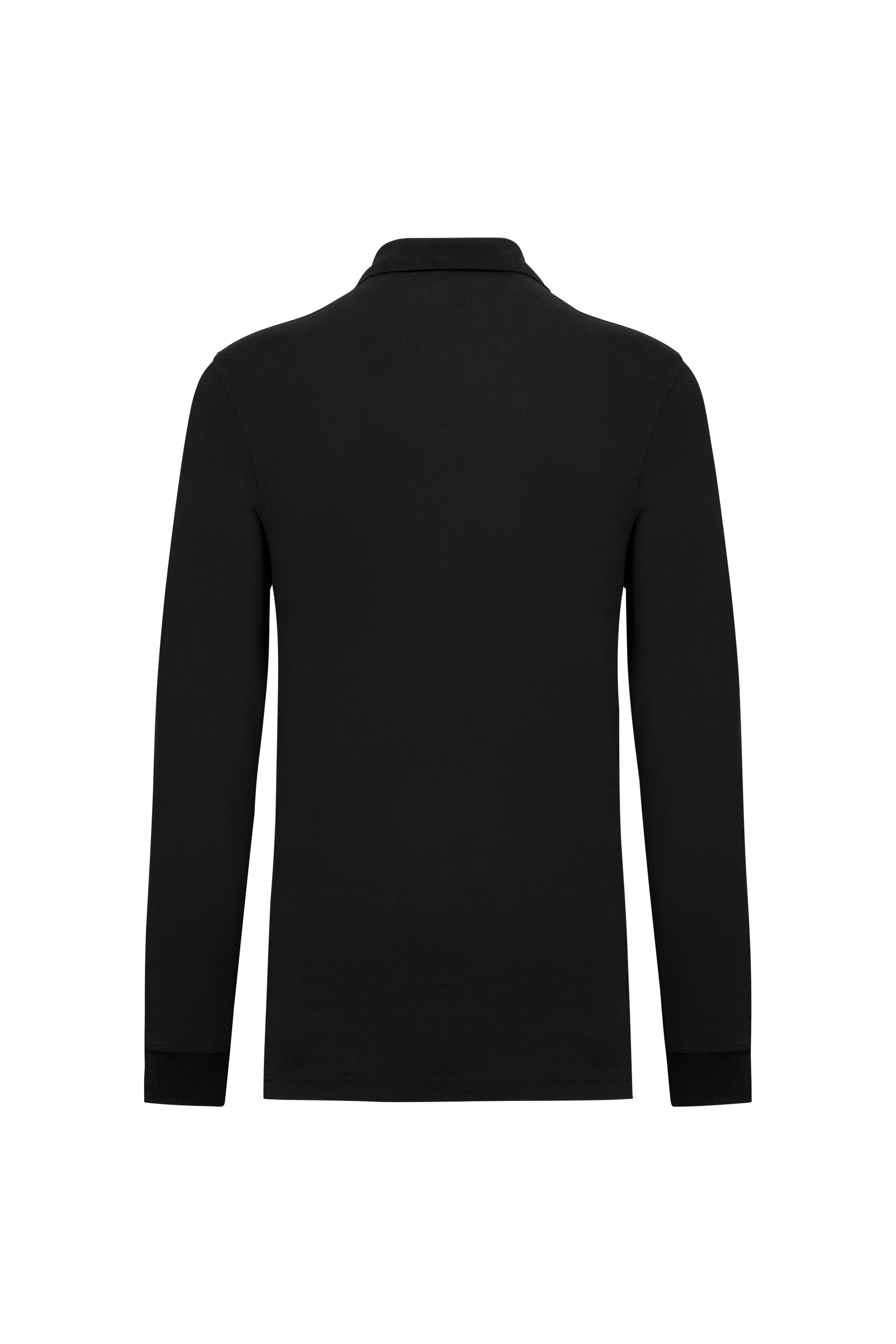 Polo piqué manches longues Bio 180g noir