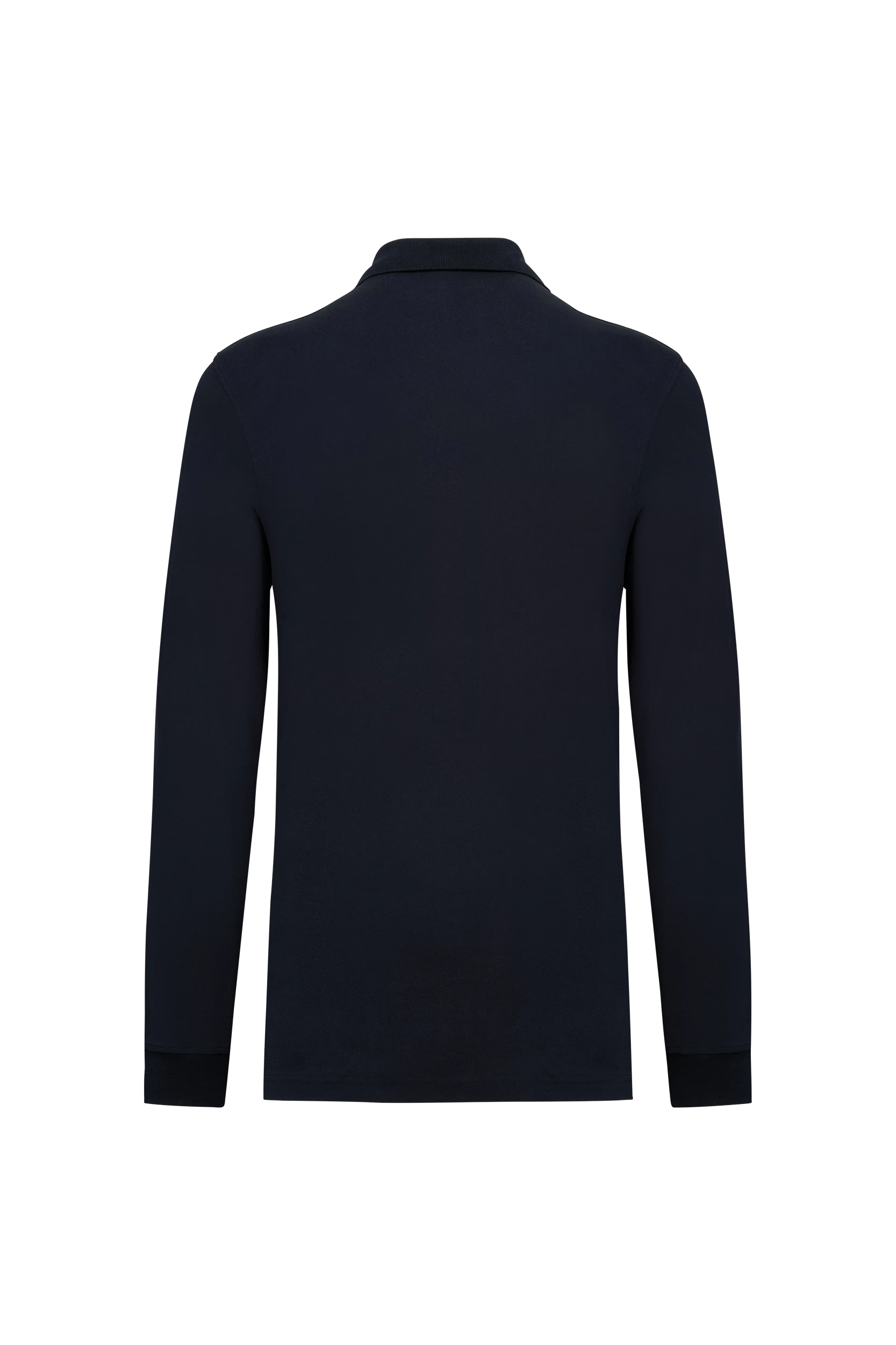 Polo piqué manches longues Bio 180g marine