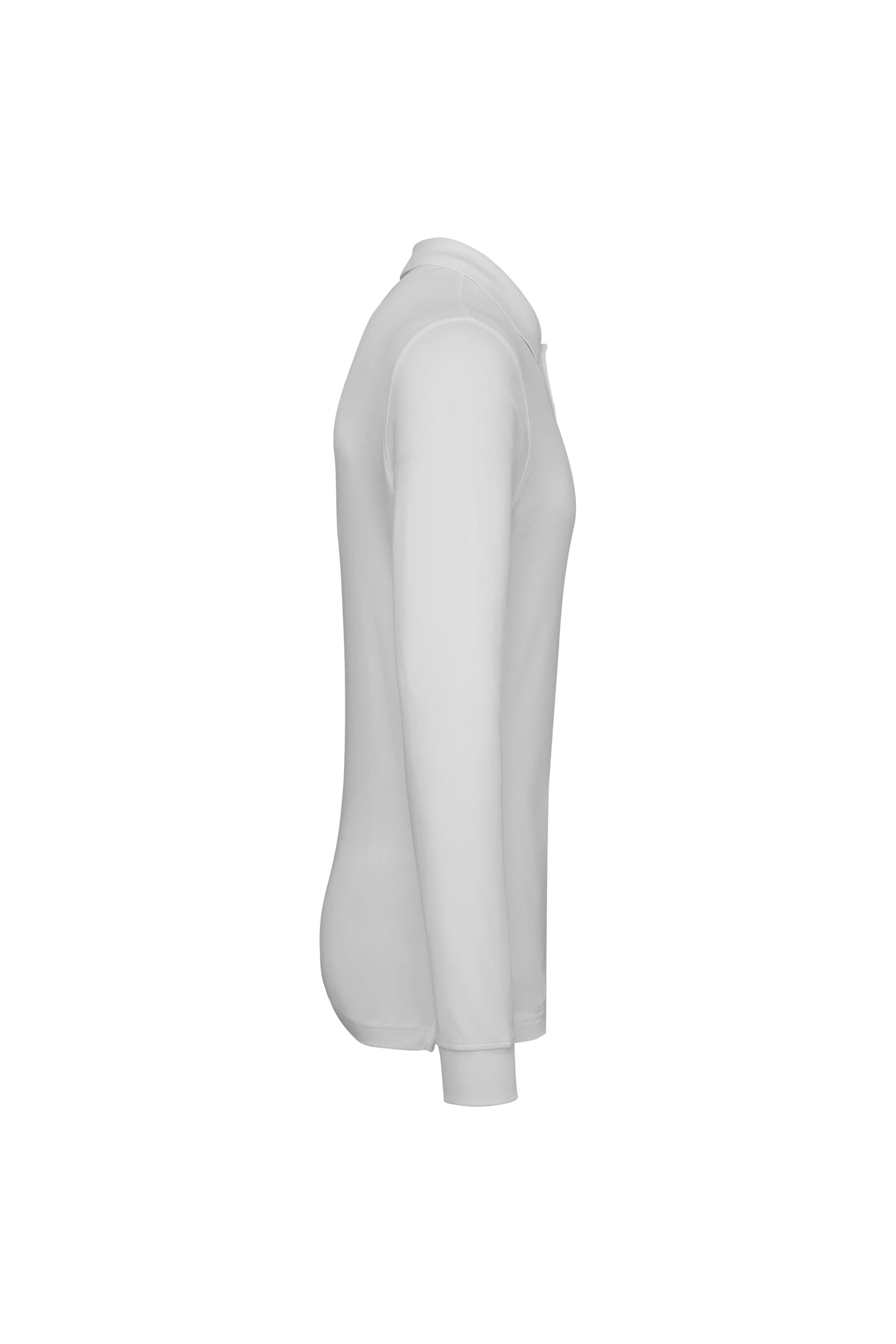 Polo piqué manches longues Bio 180g blanc