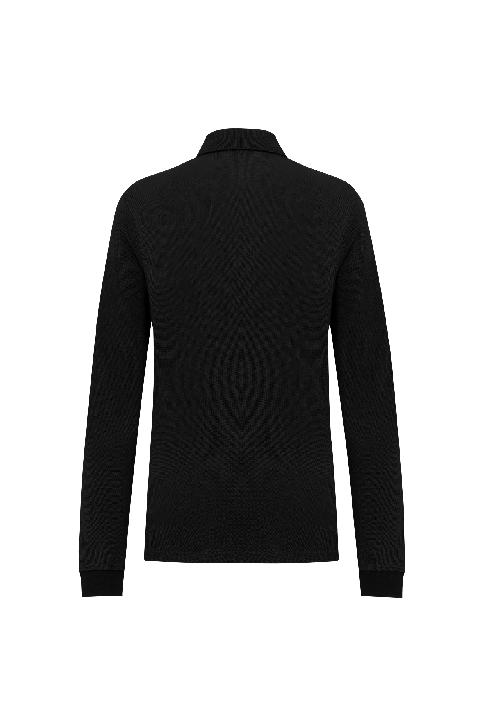 Polo piqué manches longues Bio 180g noir