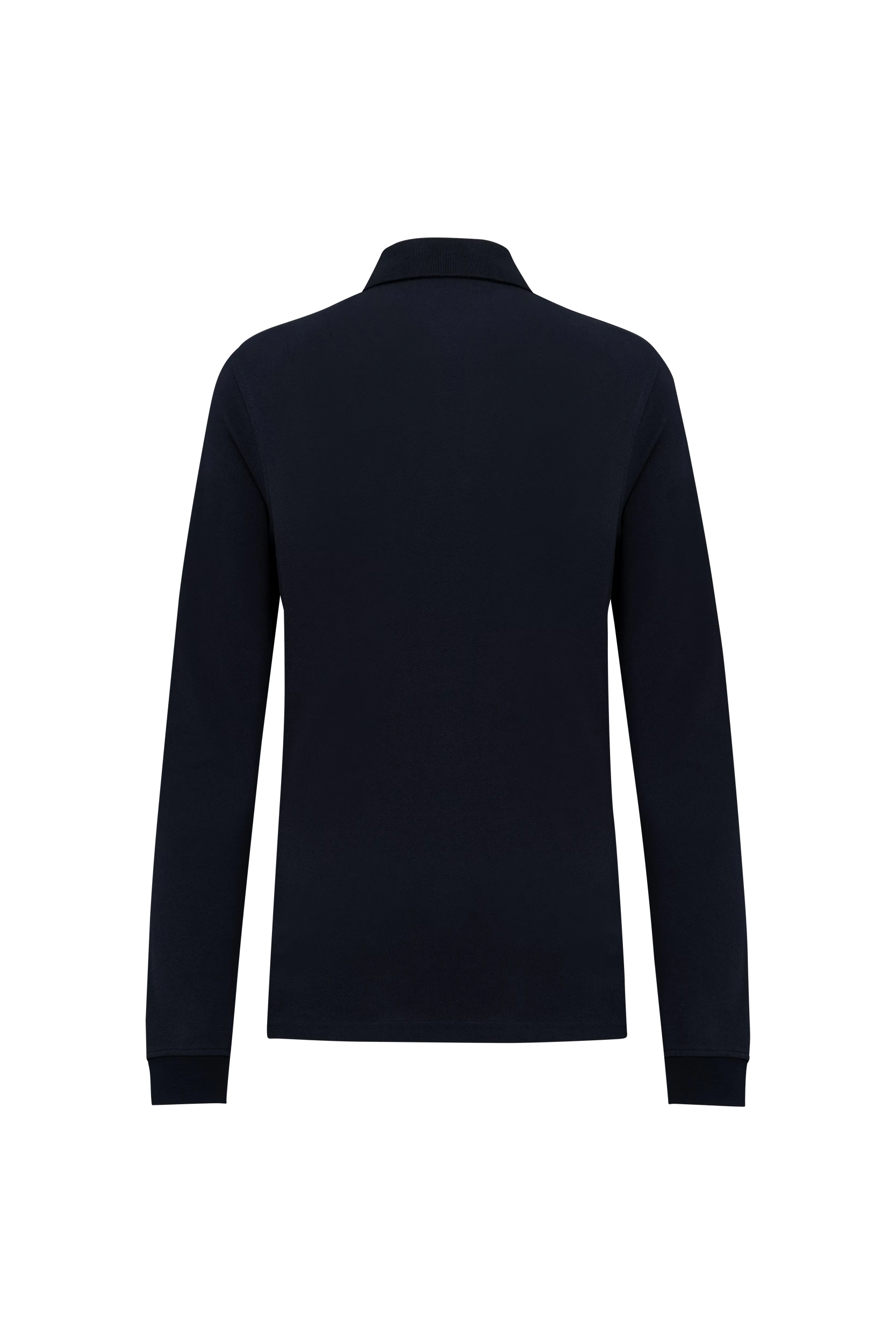 Polo piqué manches longues Bio 180g marine