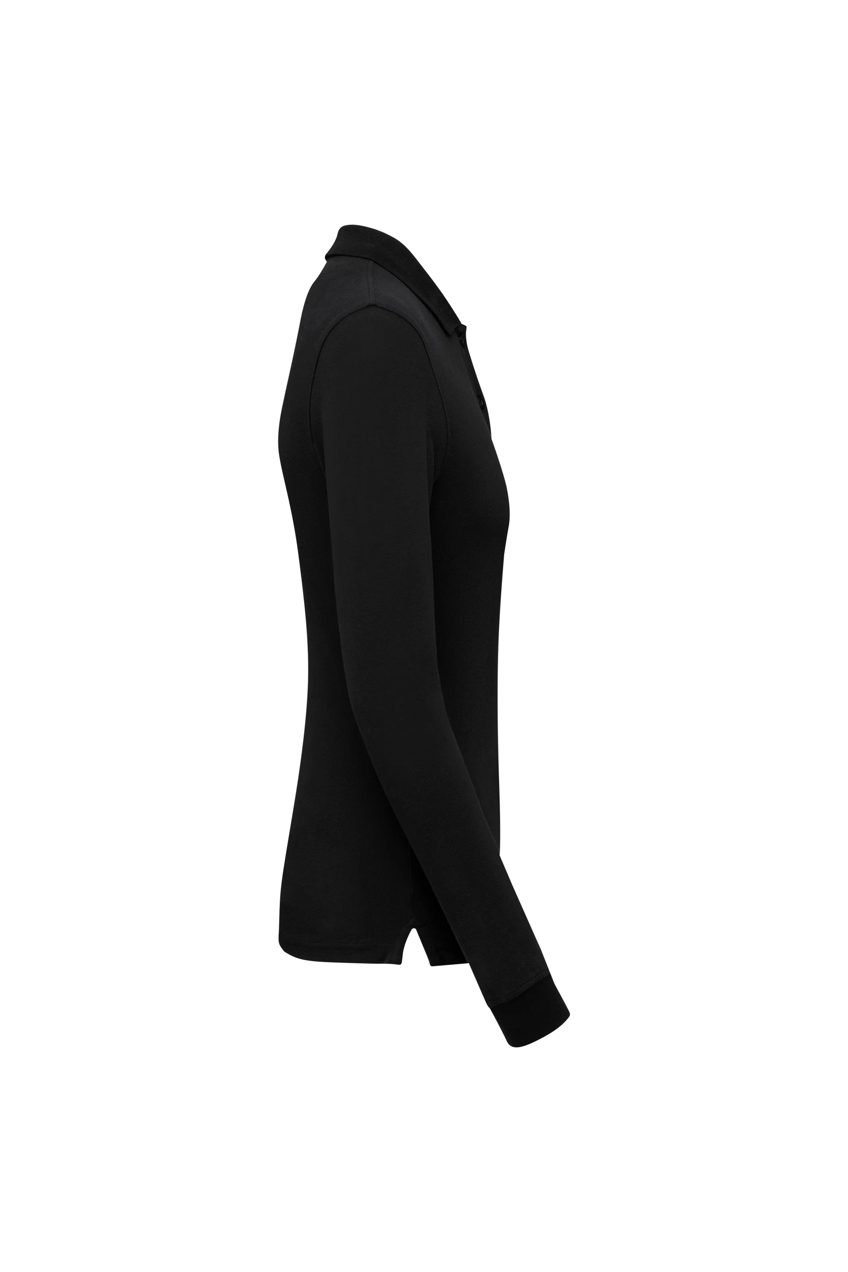 Polo piqué manches longues Bio 180g noir