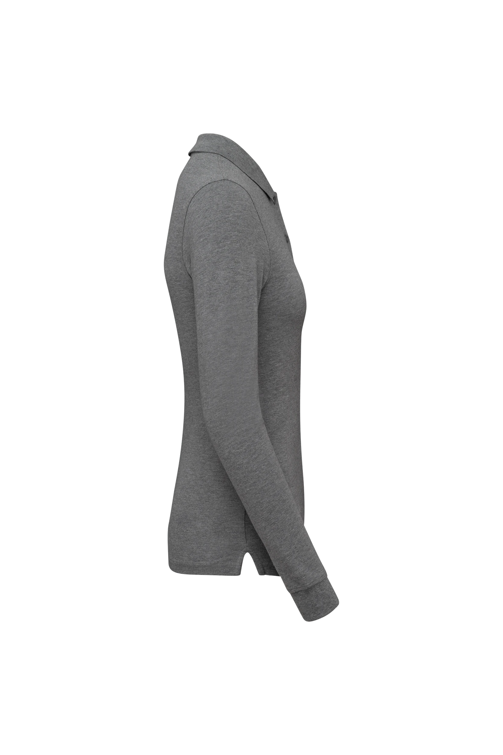 Polo piqué manches longues Bio 180g gris bruyère