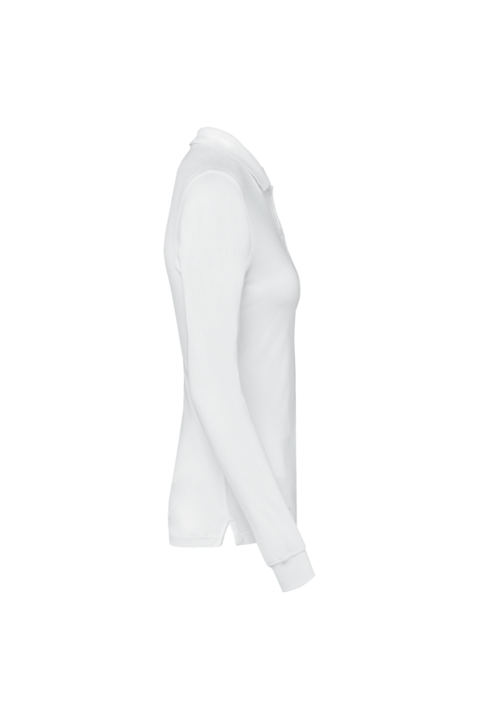 Polo piqué manches longues Bio 180g blanc
