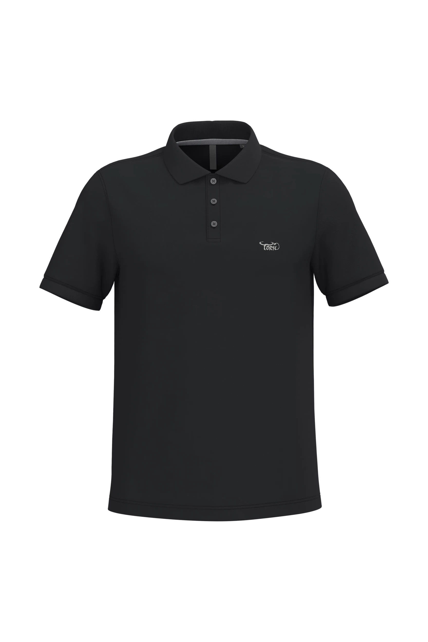 Polo piqué manches courtes noir