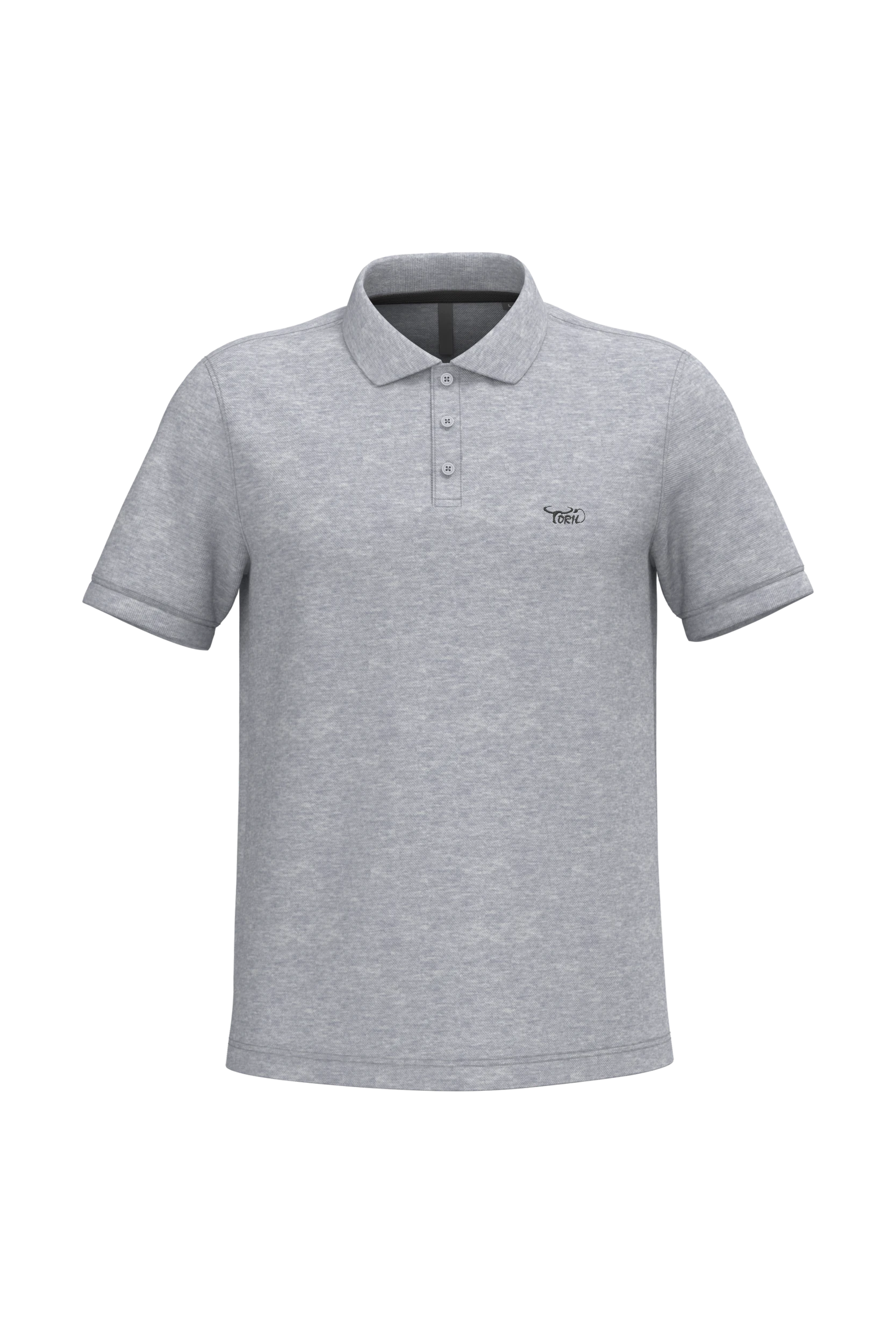 Polo piqué manches courtes gris