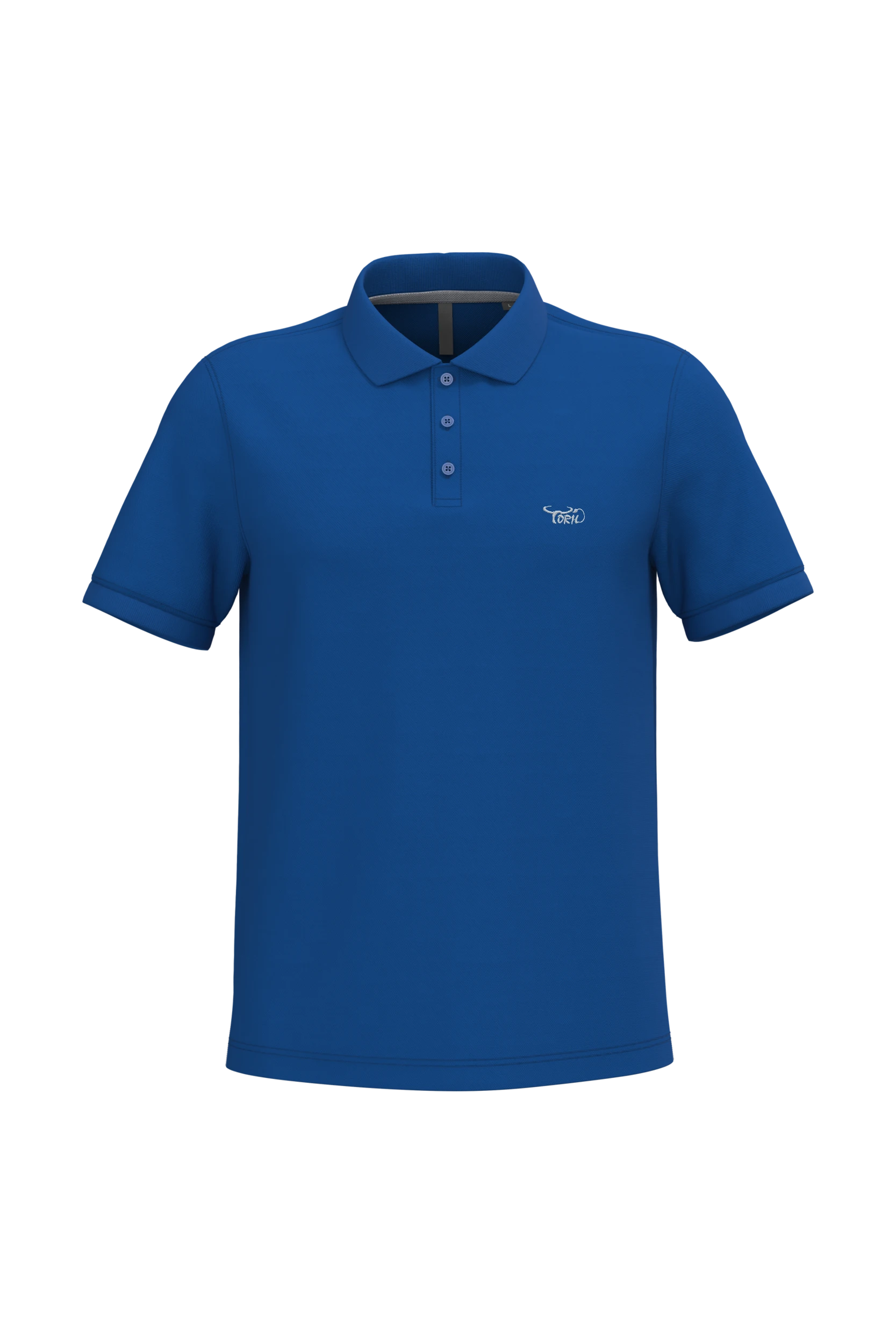 Polo piqué manches courtes bleu