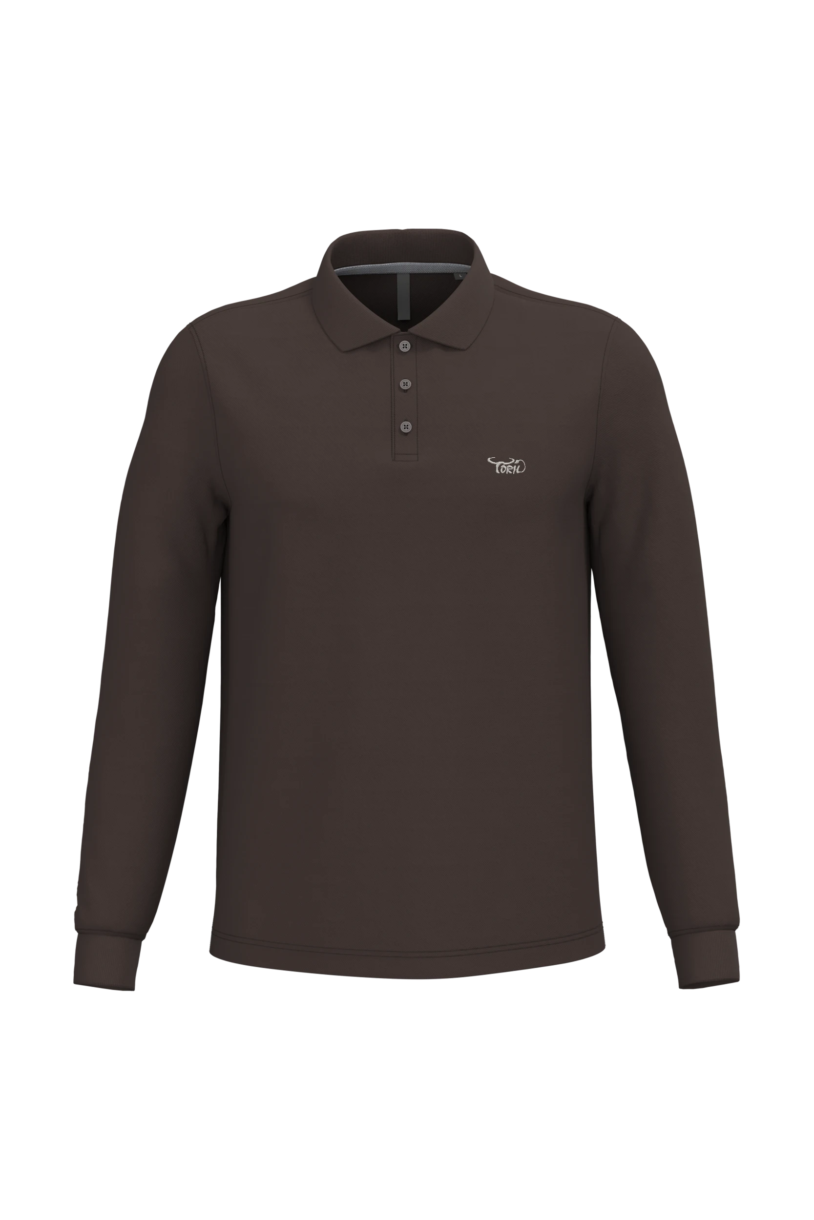 Polo manches longues chocolat