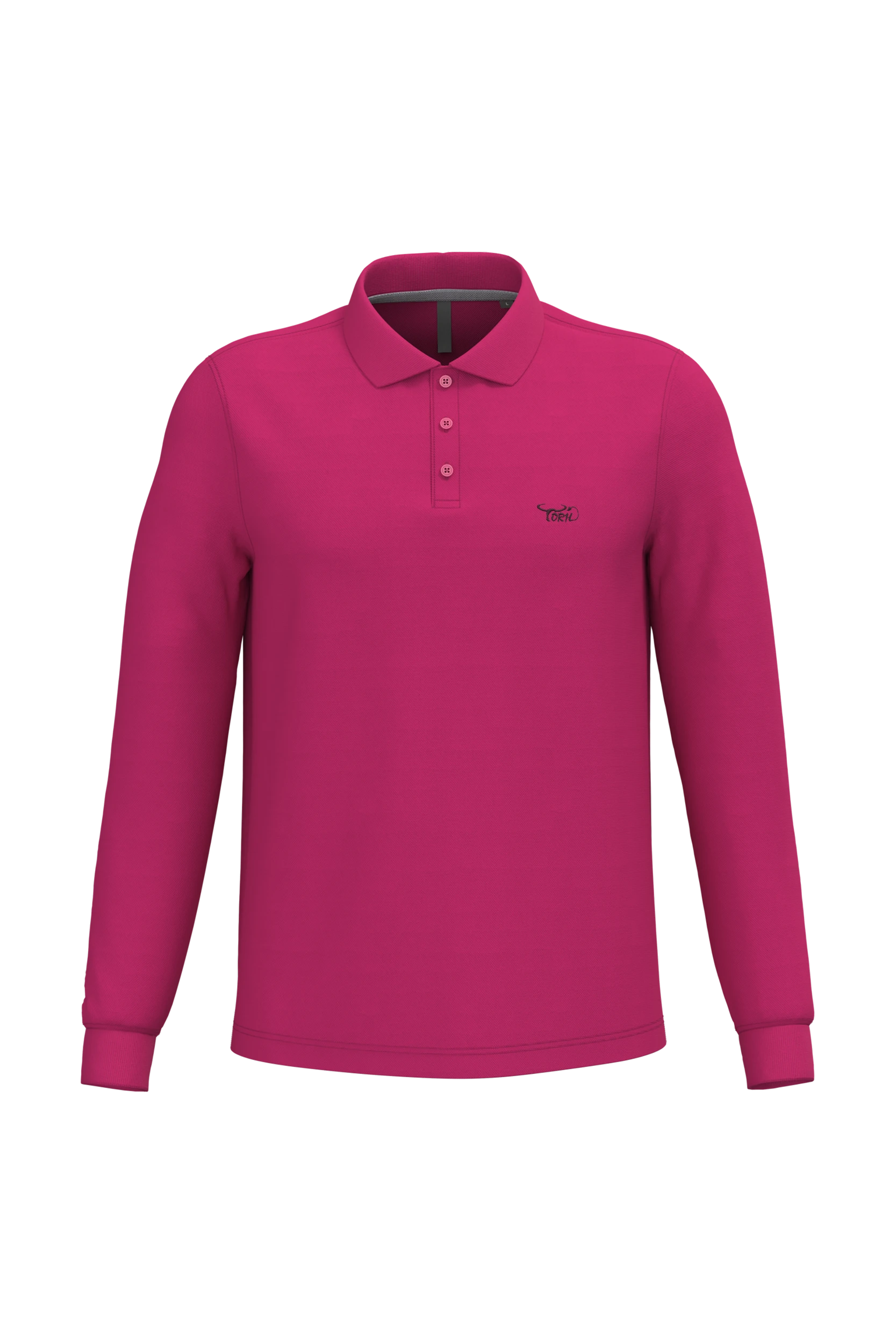 Polo manches longues fuchsia