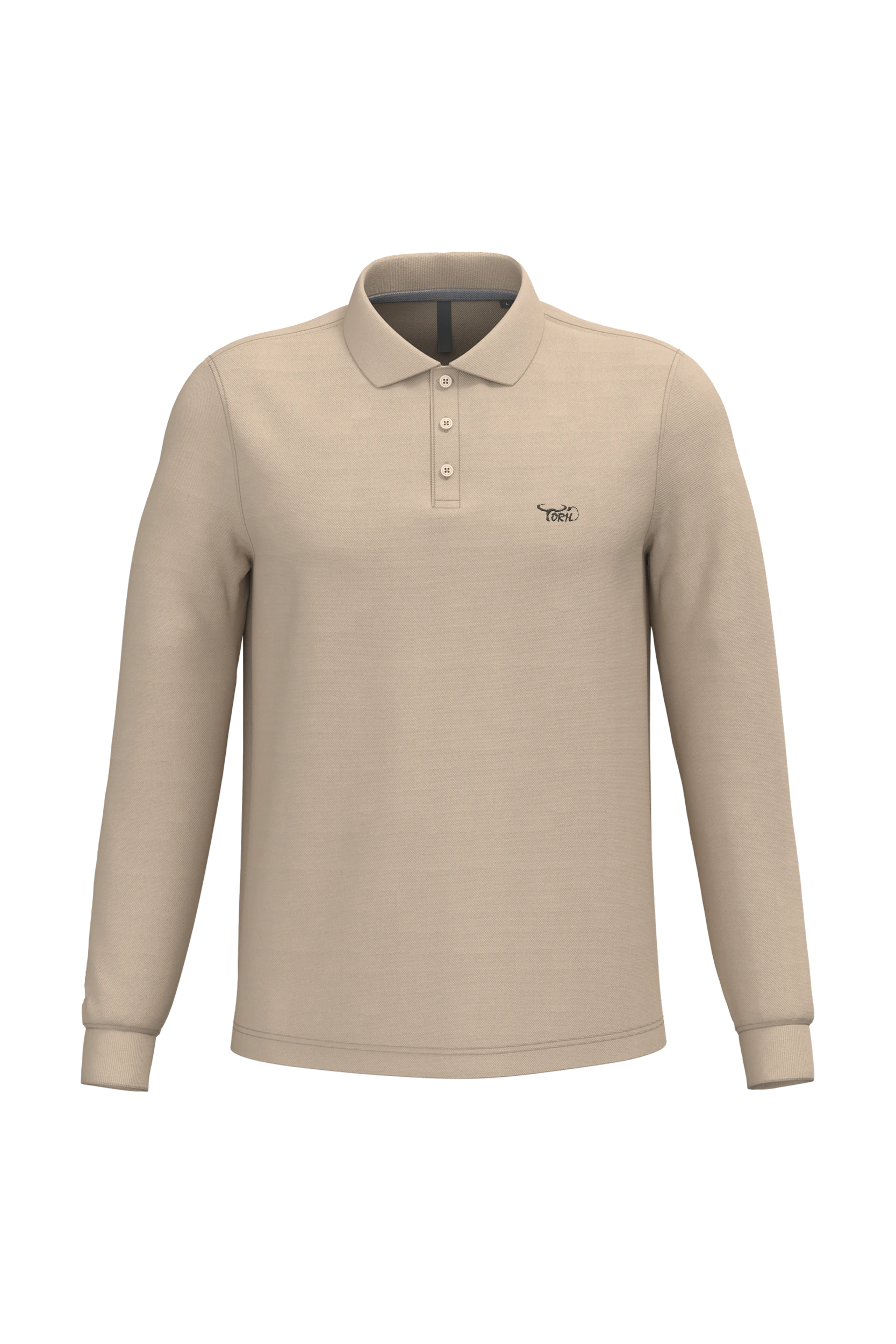 Polo manches longues sable