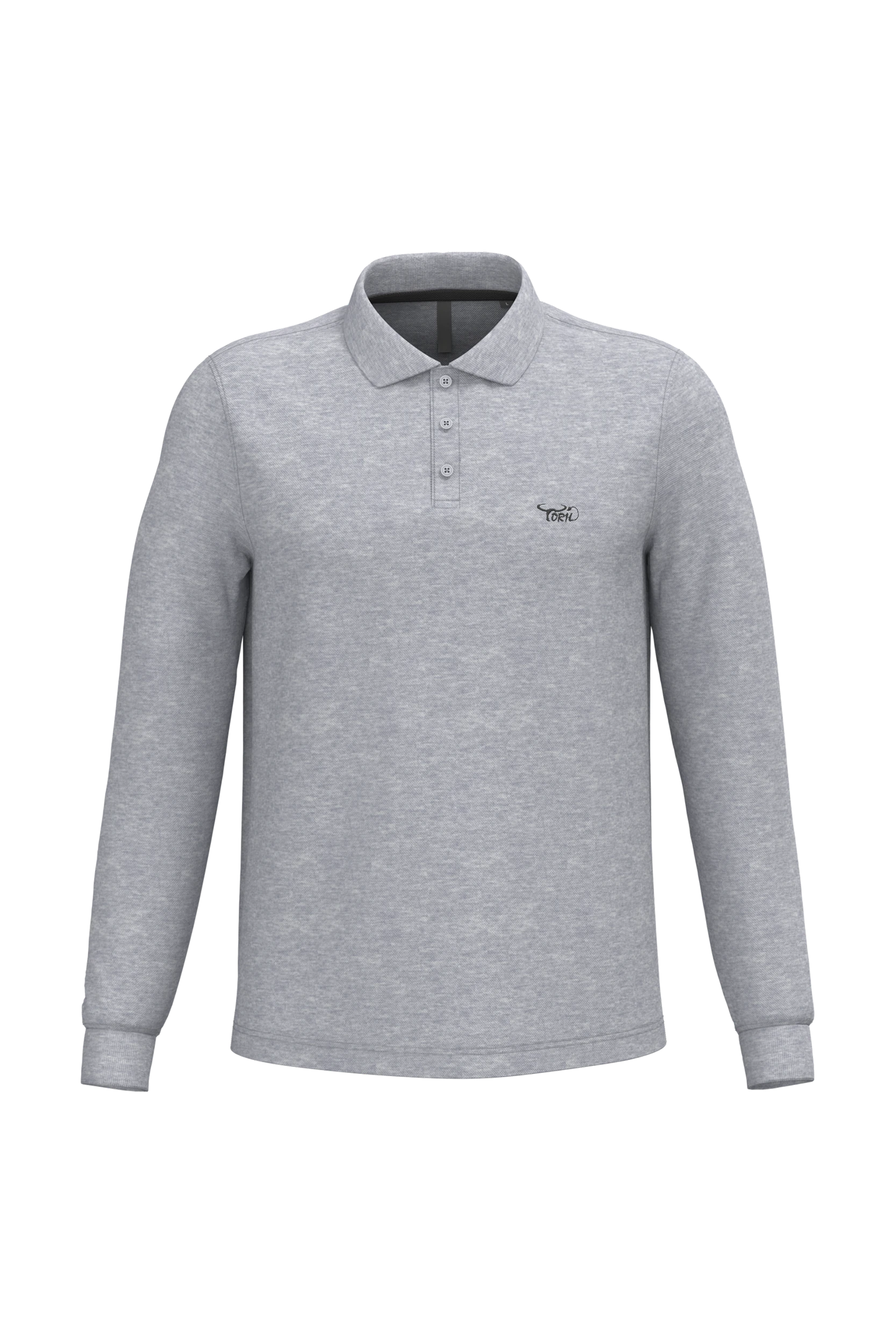 Polo manches longues gris