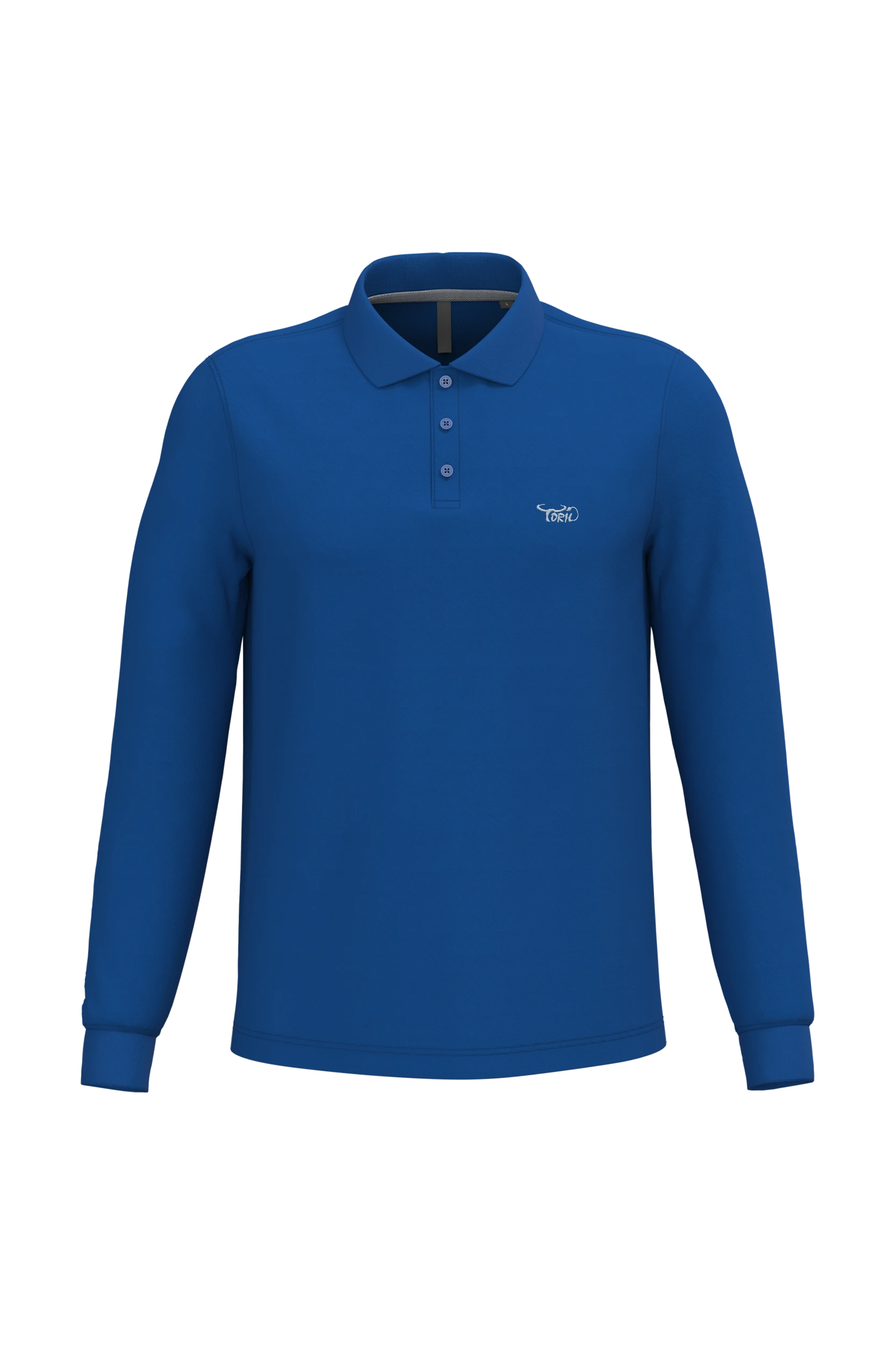 Polo manches longues bleu