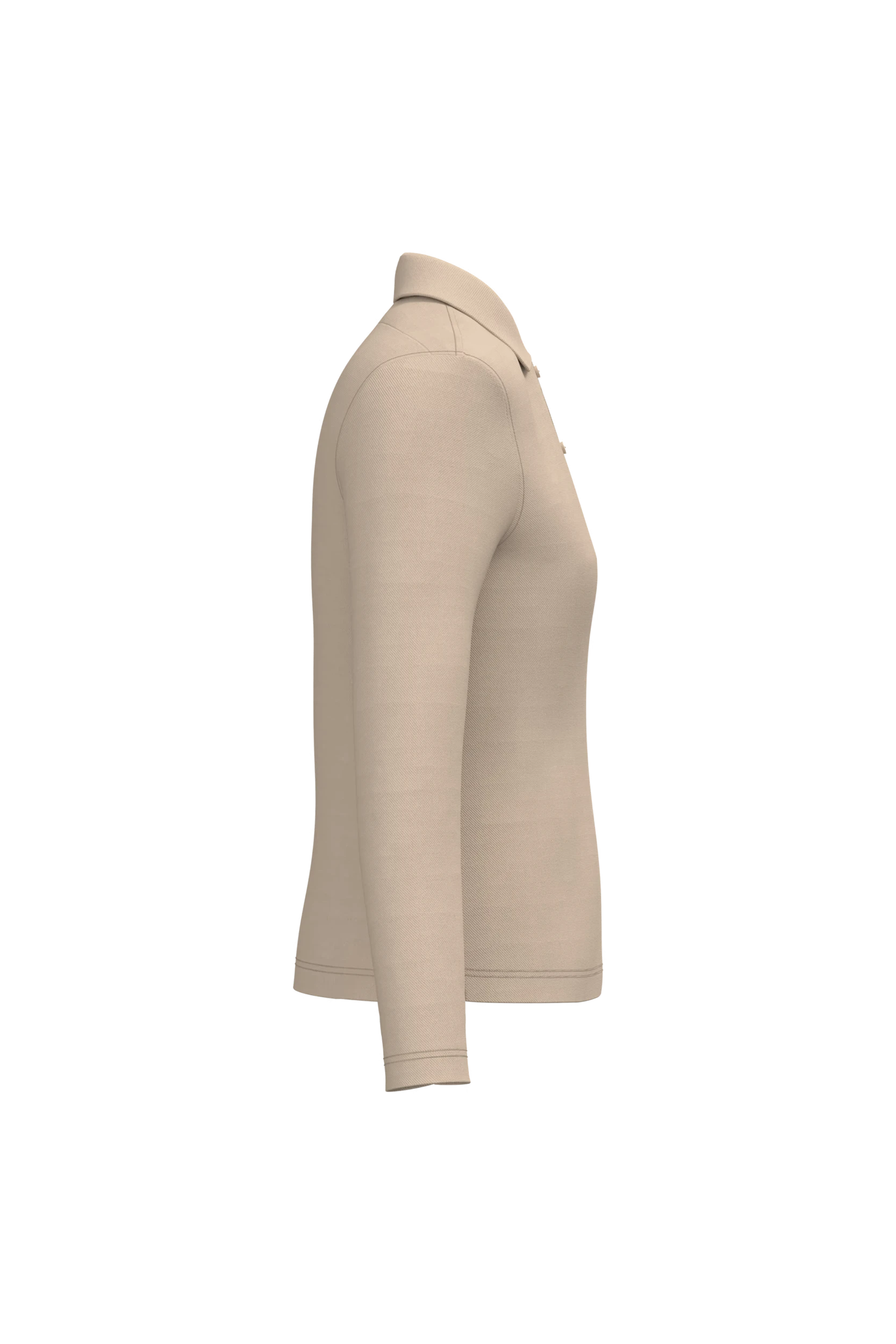 Polo manches longues sable