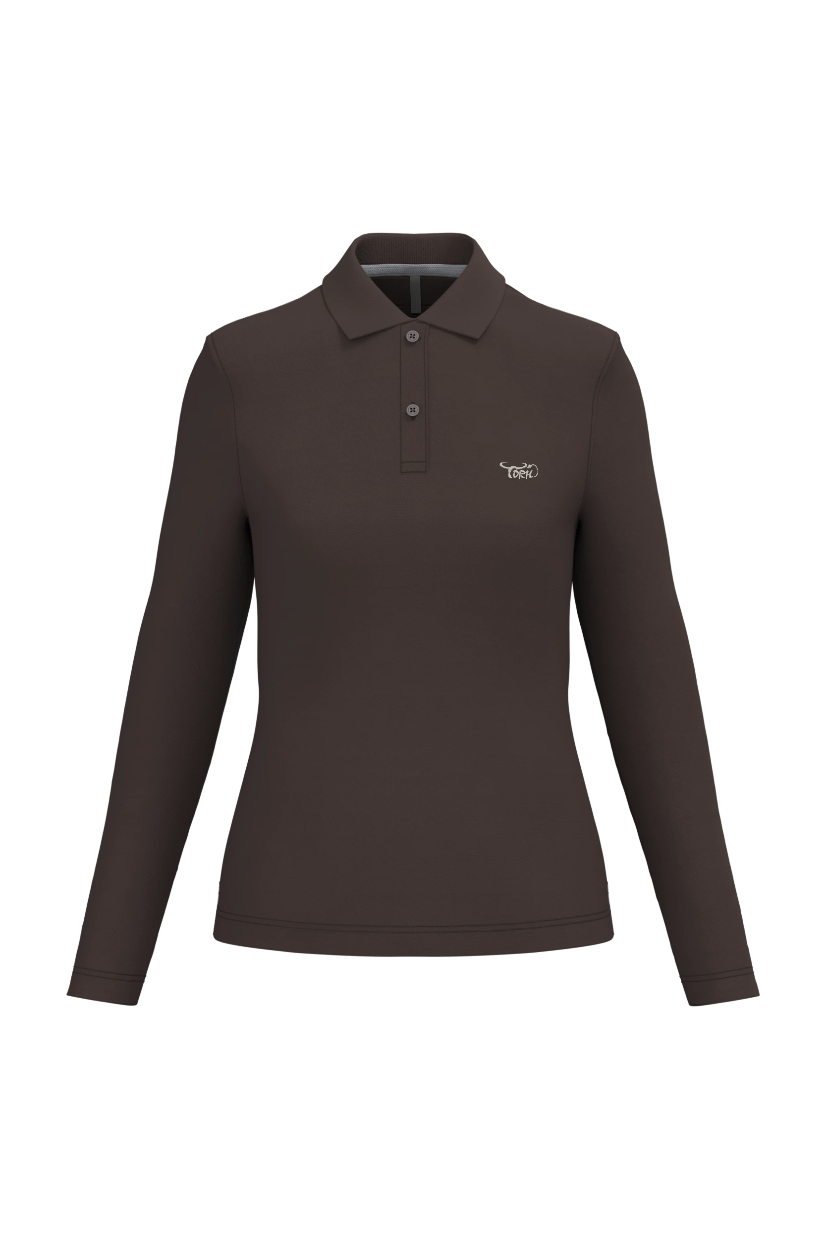 Polo manches longues chocolat