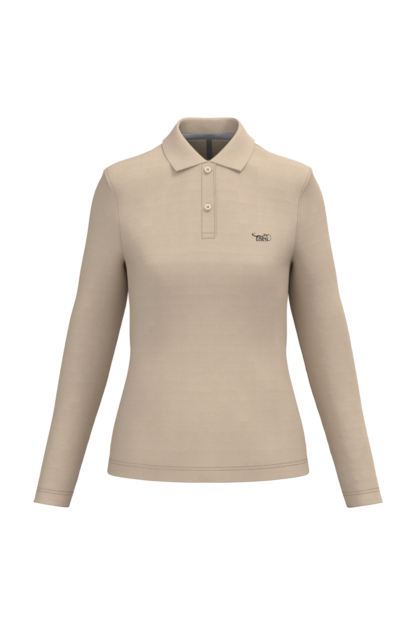 Polo manches longues sable