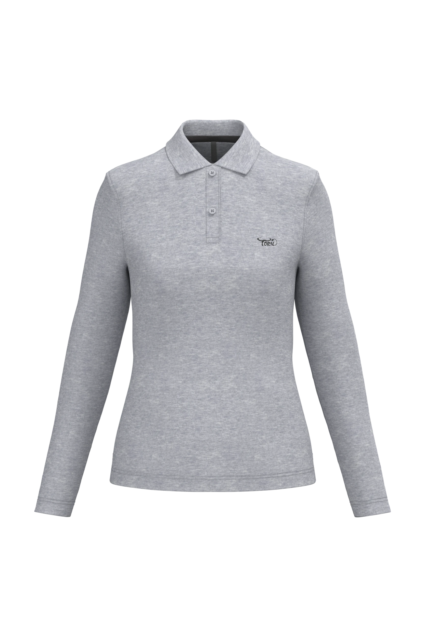 Polo manches longues gris