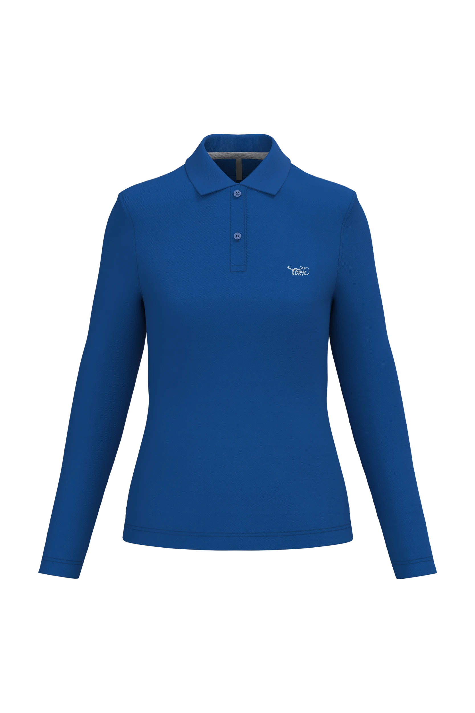 Polo manches longues bleu