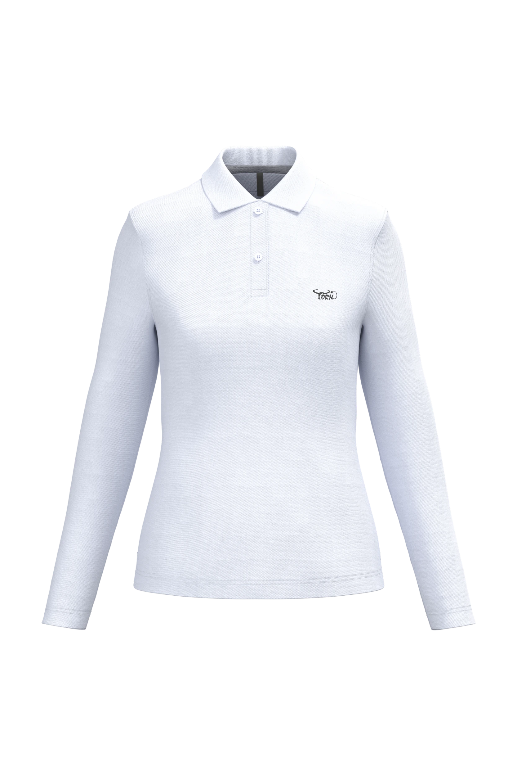 Polo manches longues blanc