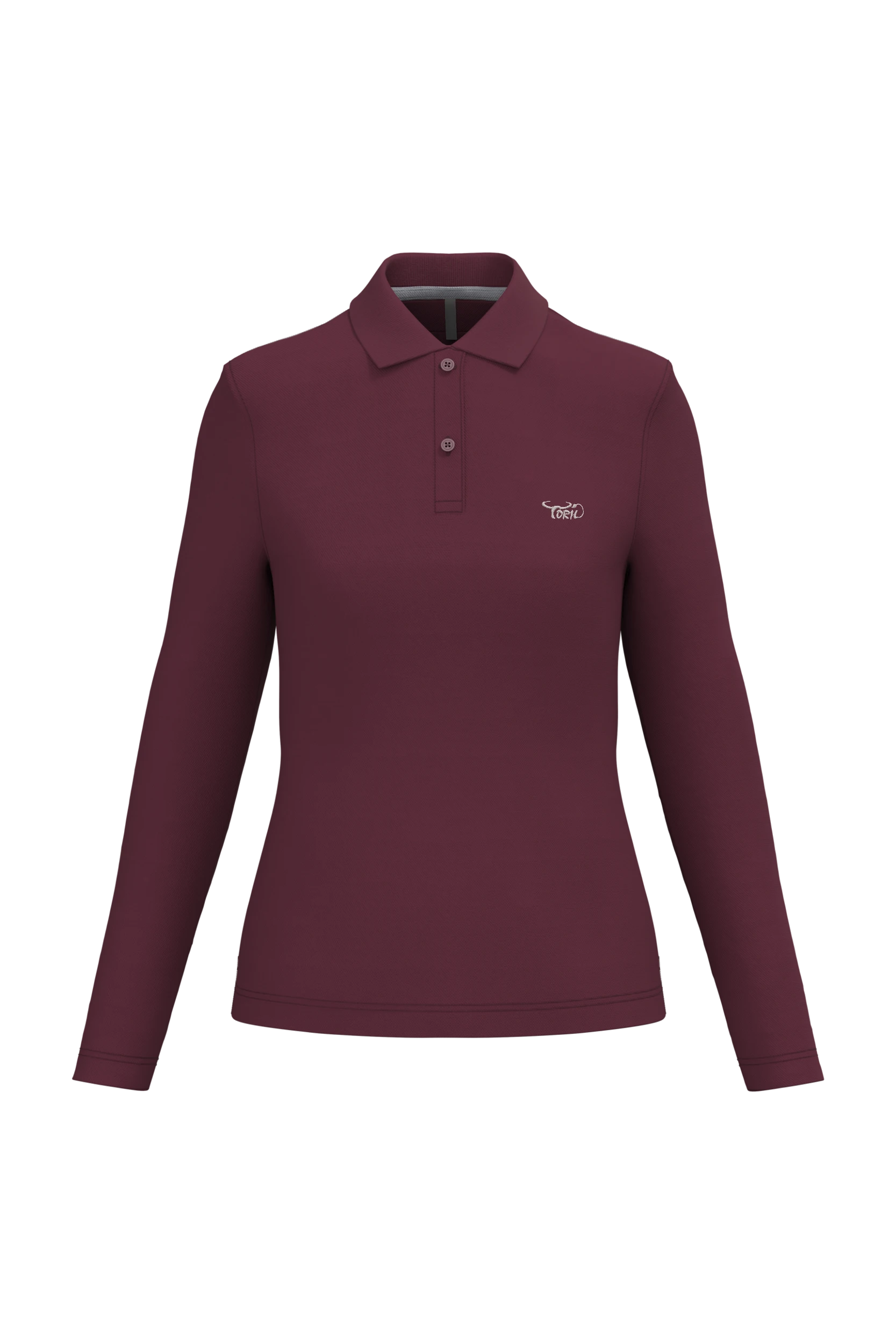 Polo manches longues bordeaux