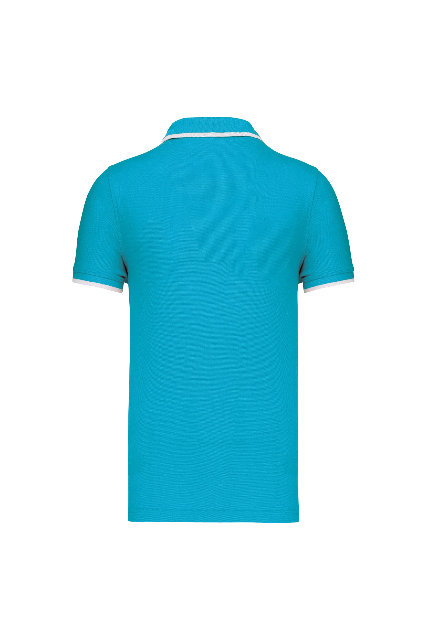 Polo manches courtes turquoise bandes blanches