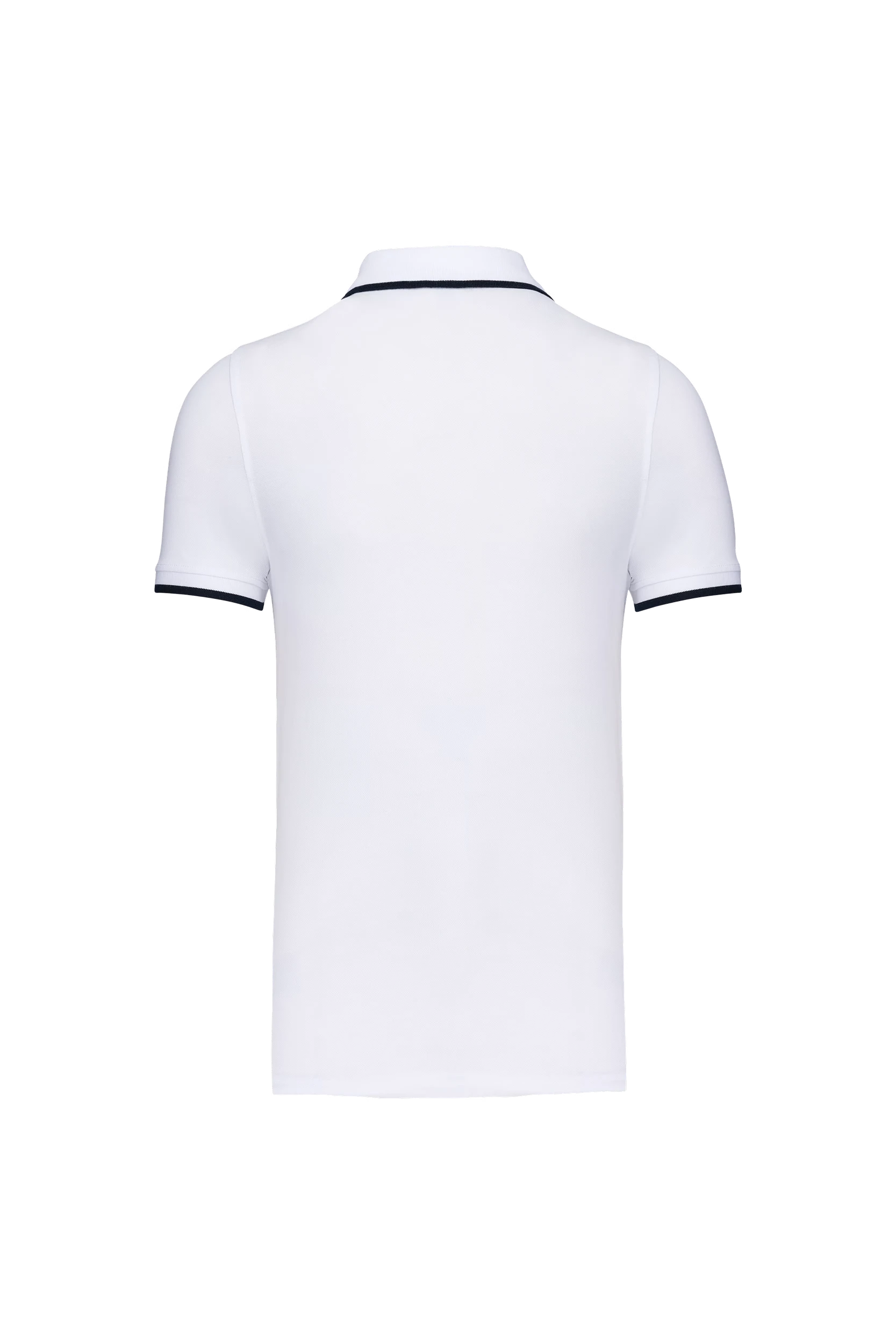 Polo manches courtes blanc bandes marine