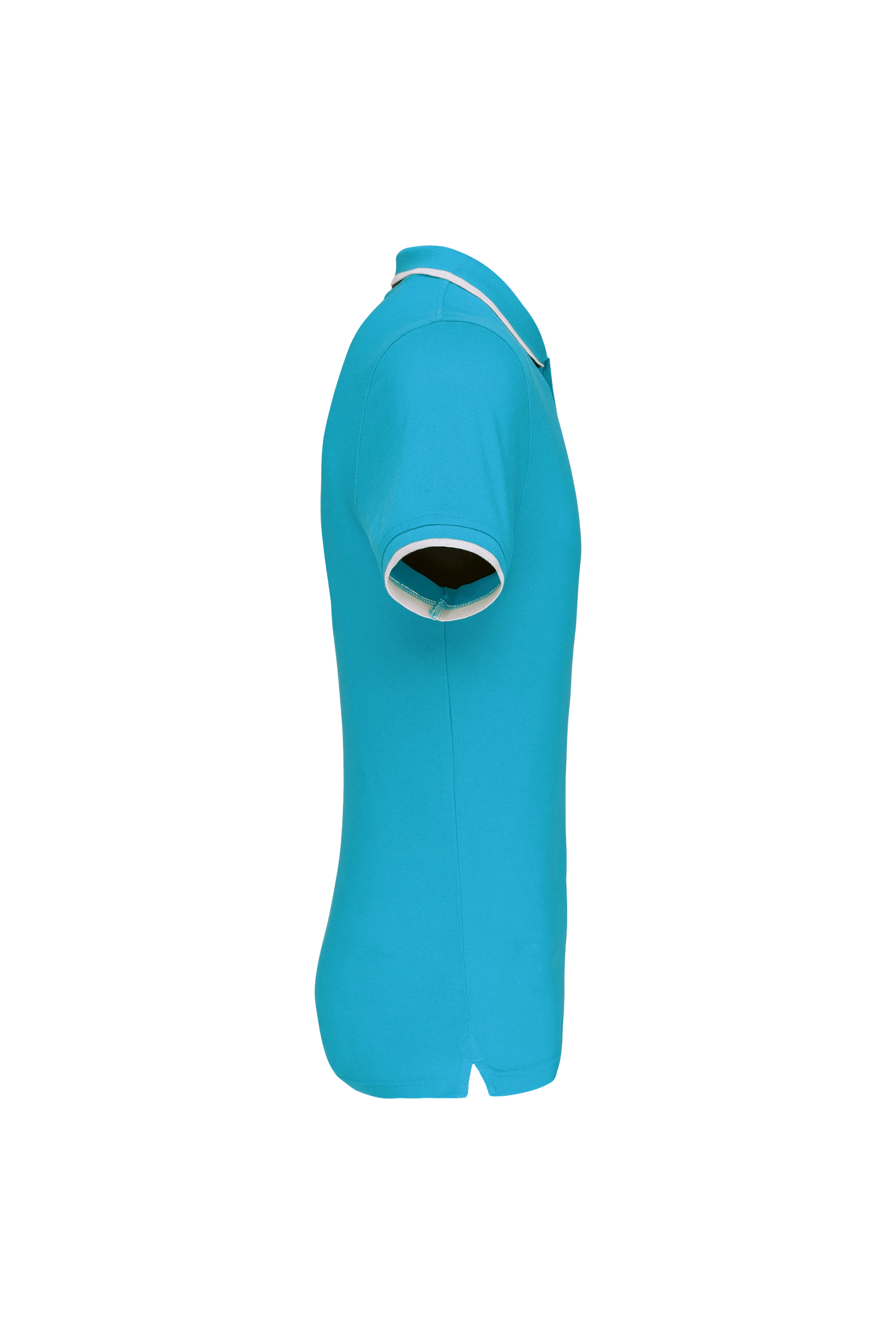 Polo manches courtes turquoise bandes blanches