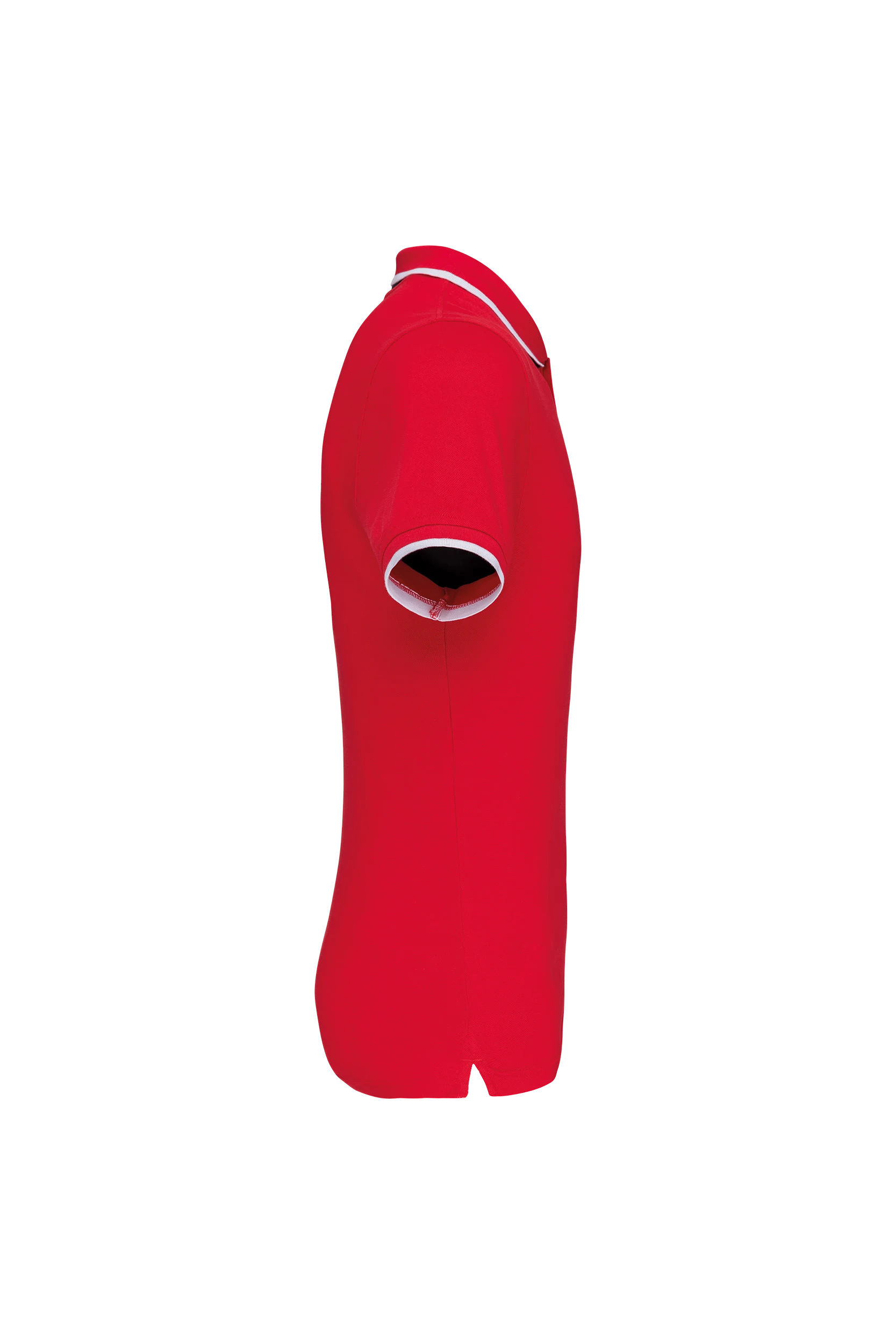Polo manches courtes rouge bandes blanches