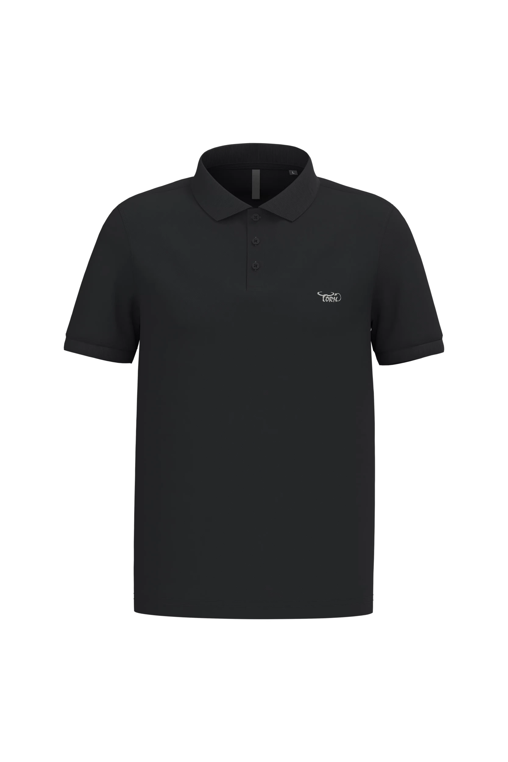 Polo piqué manches courtes noir