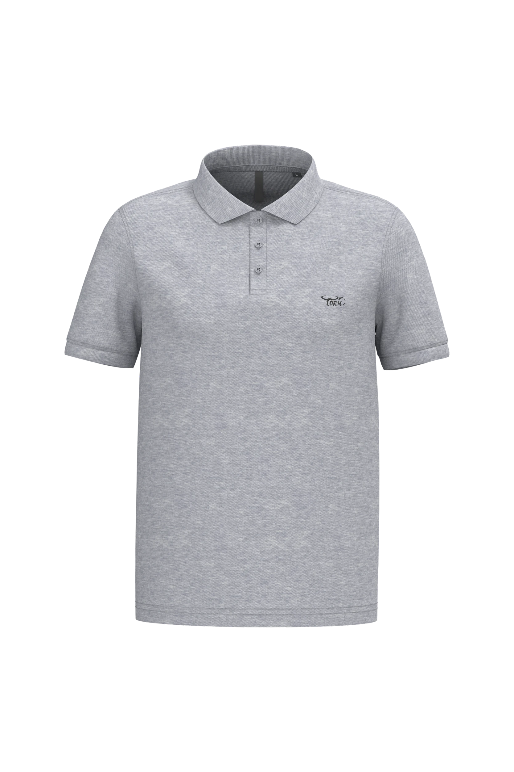 Polo piqué manches courtes gris