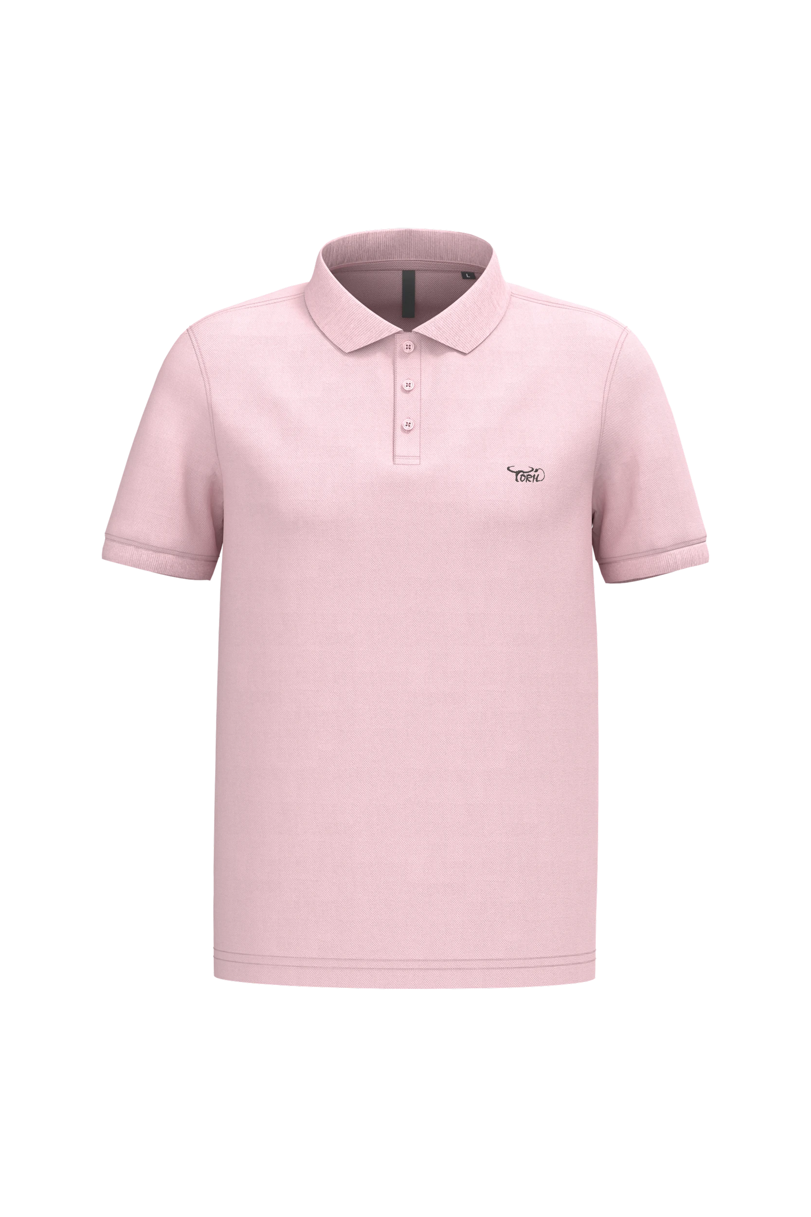Polo piqué manches courtes rose pâle