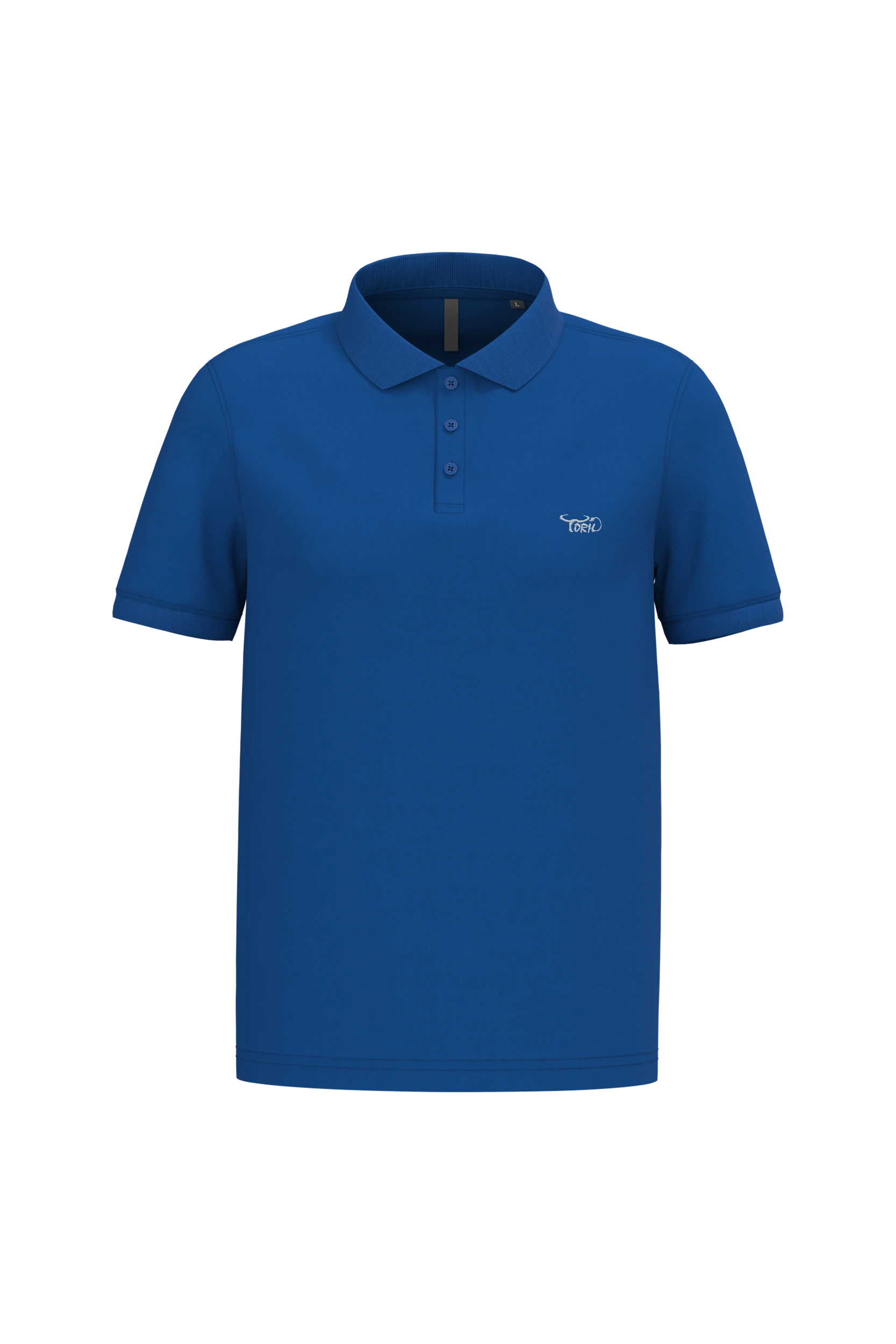 Polo piqué manches courtes bleu