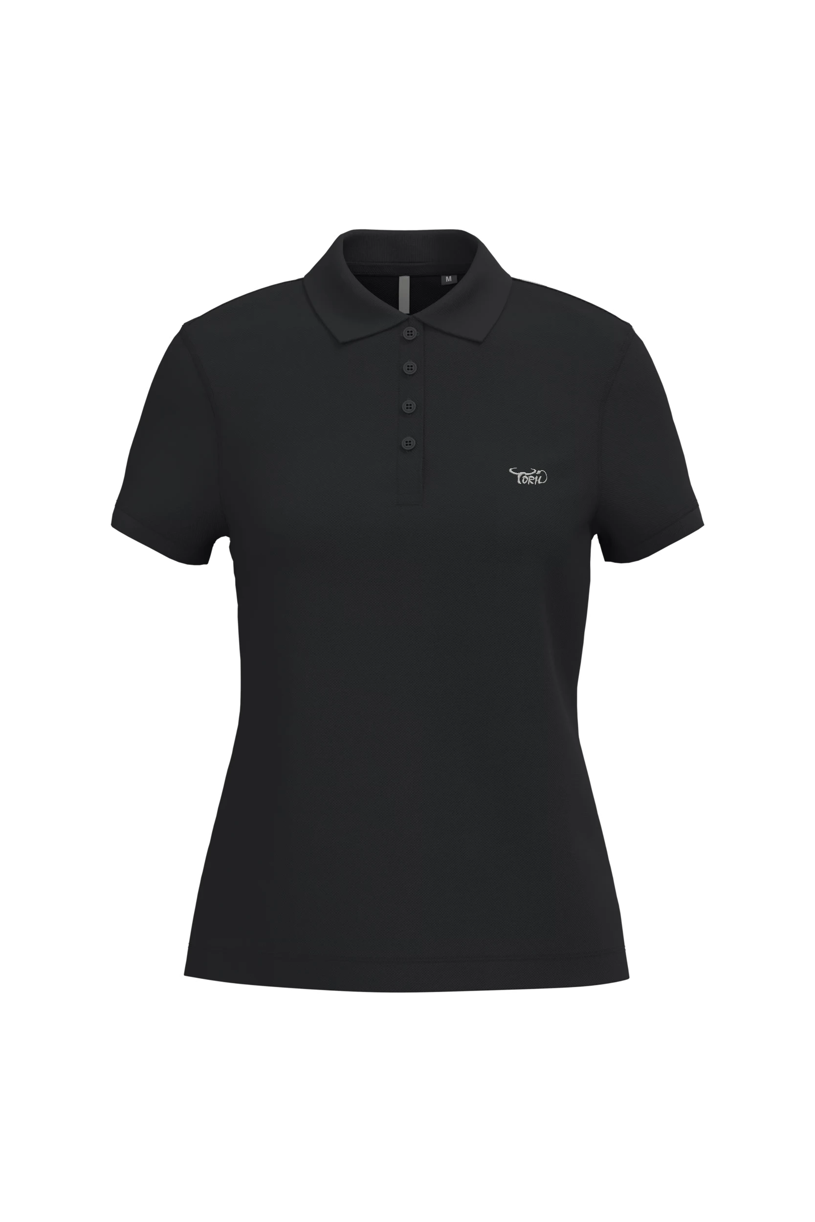 Polo piqué manches courtes noir