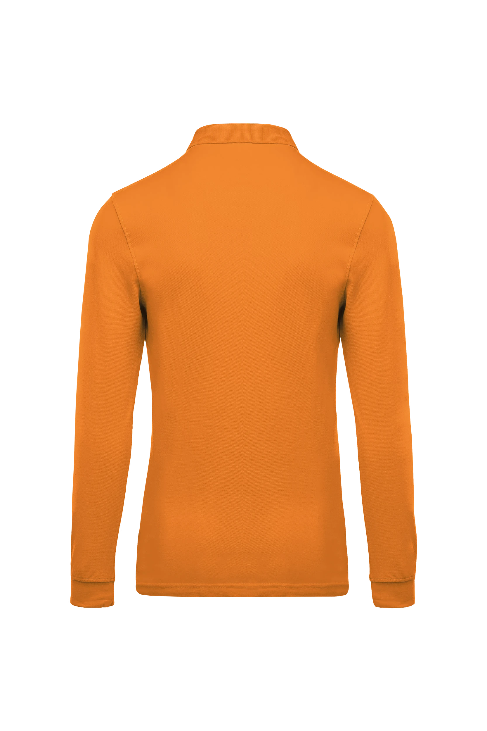Polo piqué manches longues orange