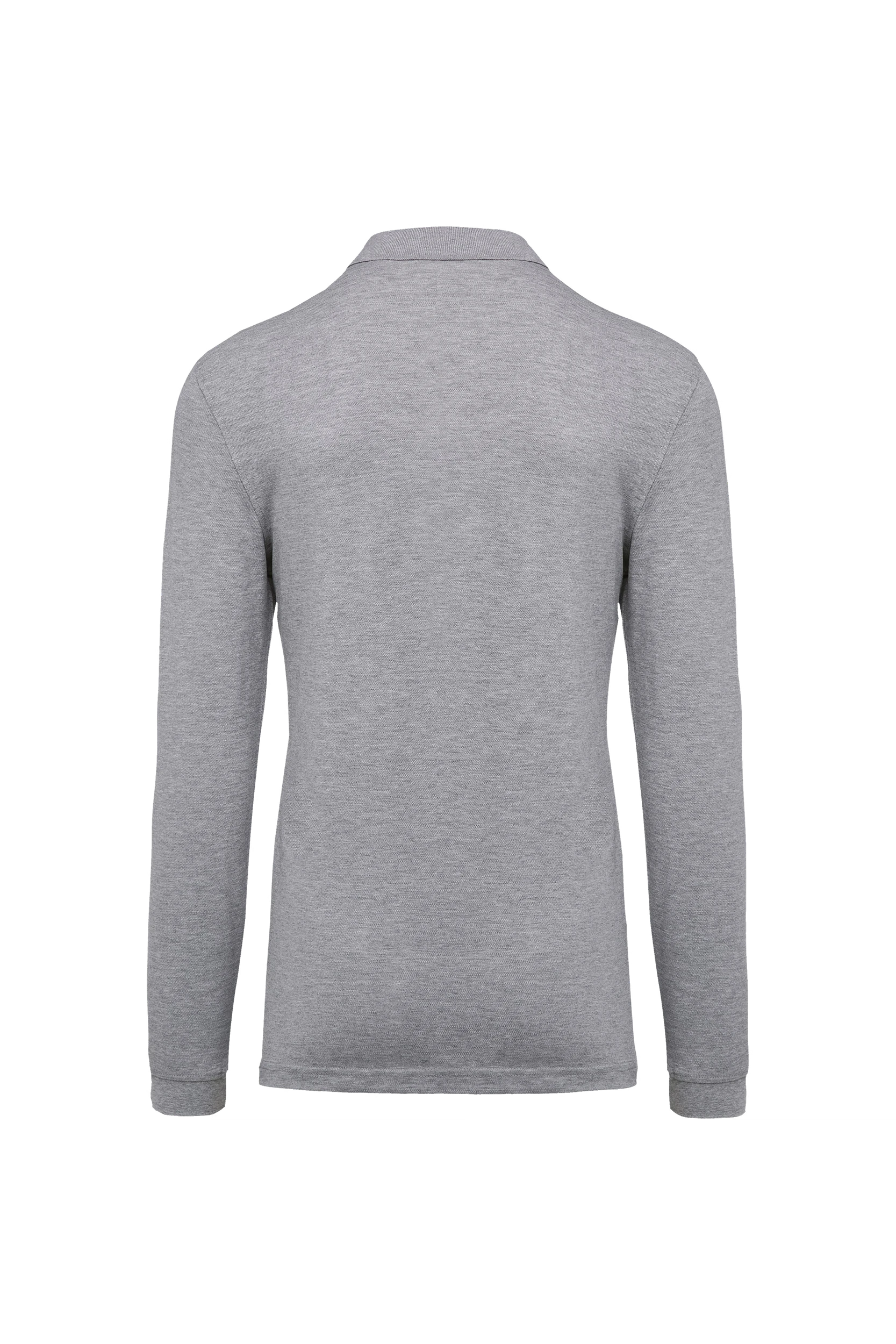 Polo piqué manches longues gris