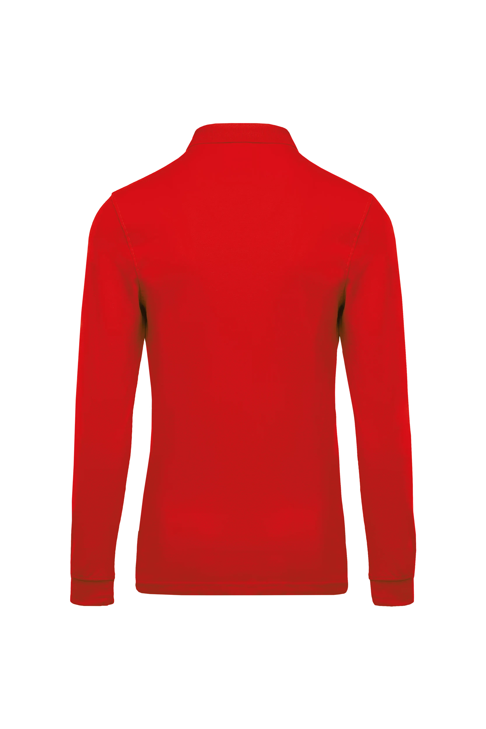Polo piqué manches longues rouge