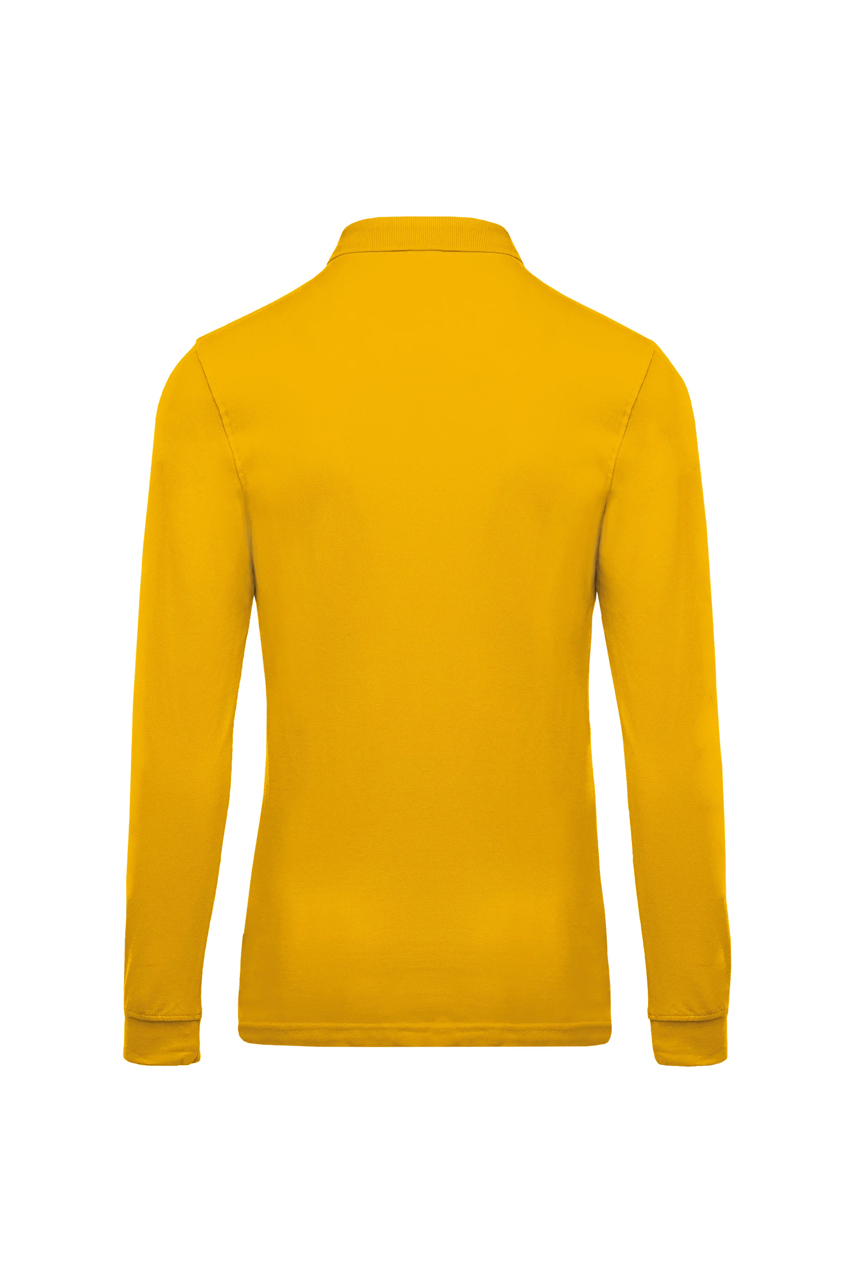 Polo piqué manches longues jaune