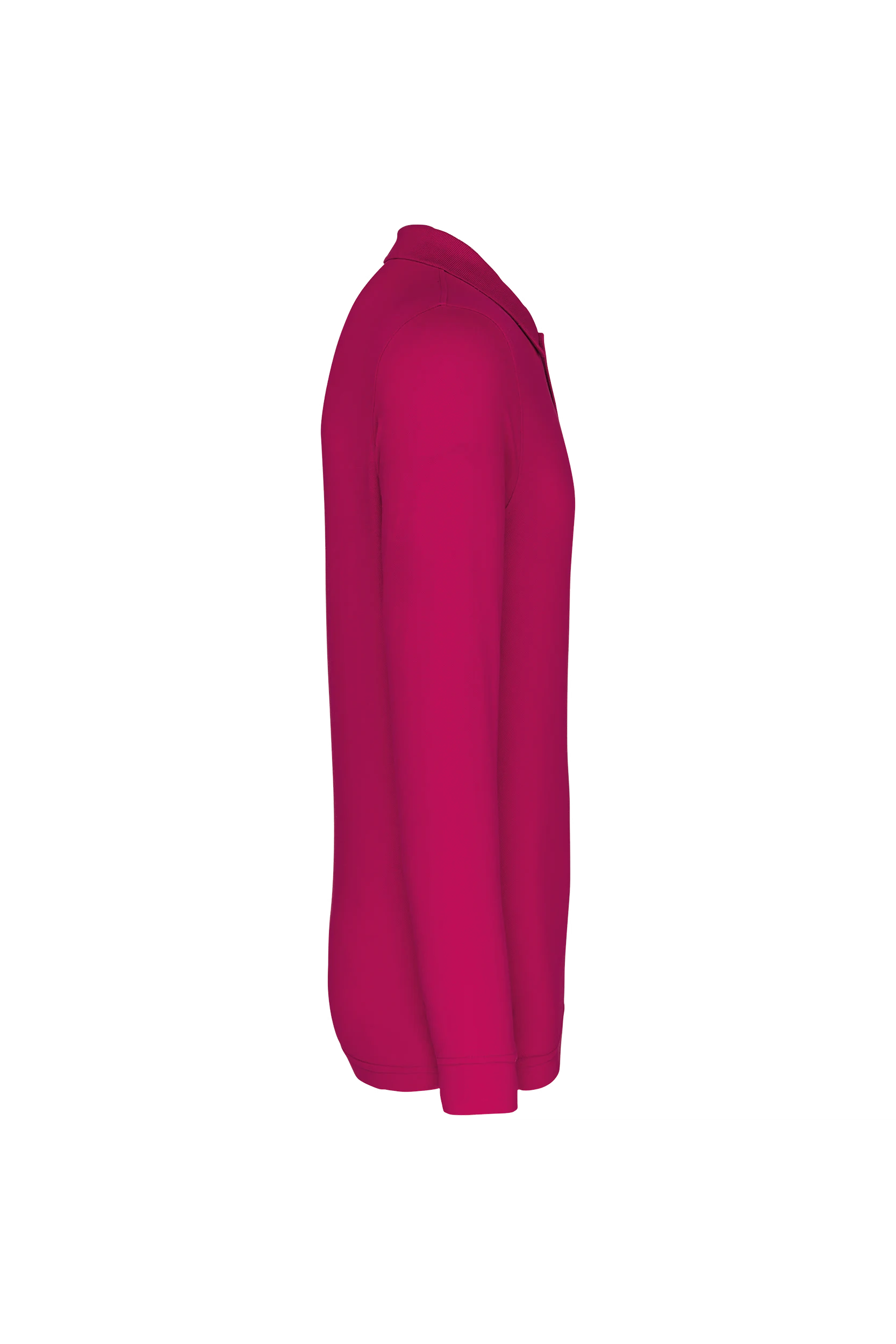 Polo piqué manches longues fuchsia