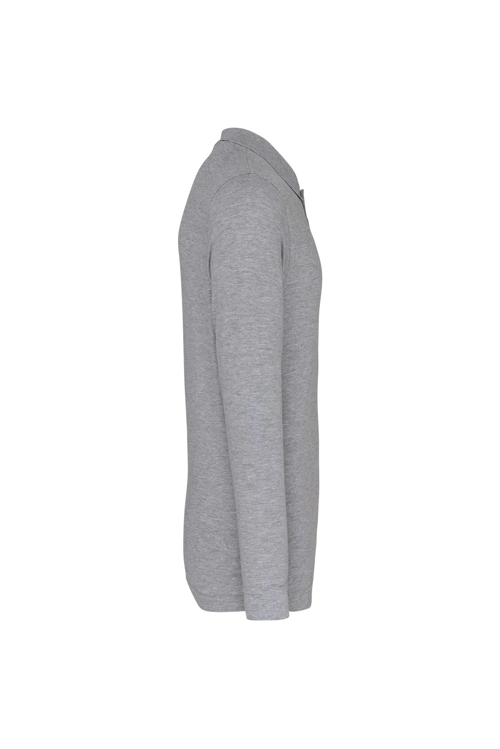 Polo piqué manches longues gris