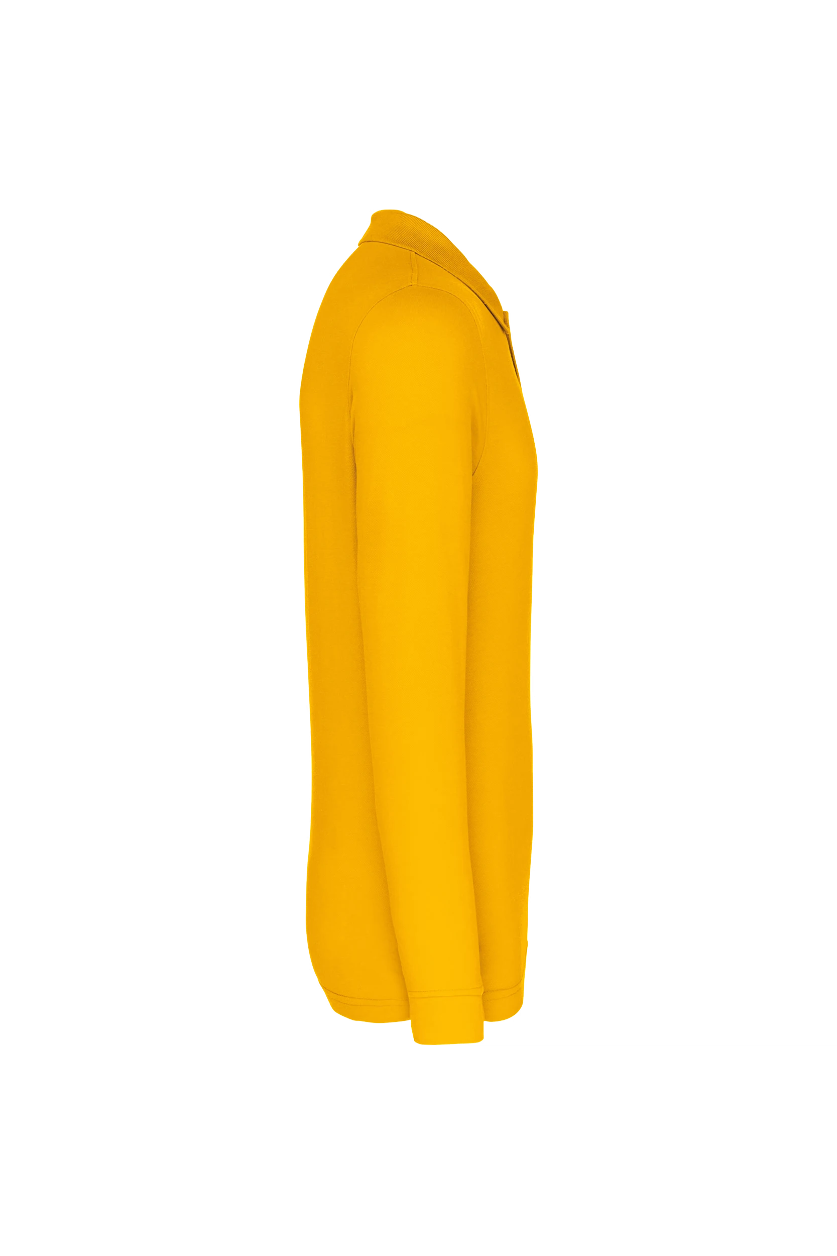 Polo piqué manches longues jaune