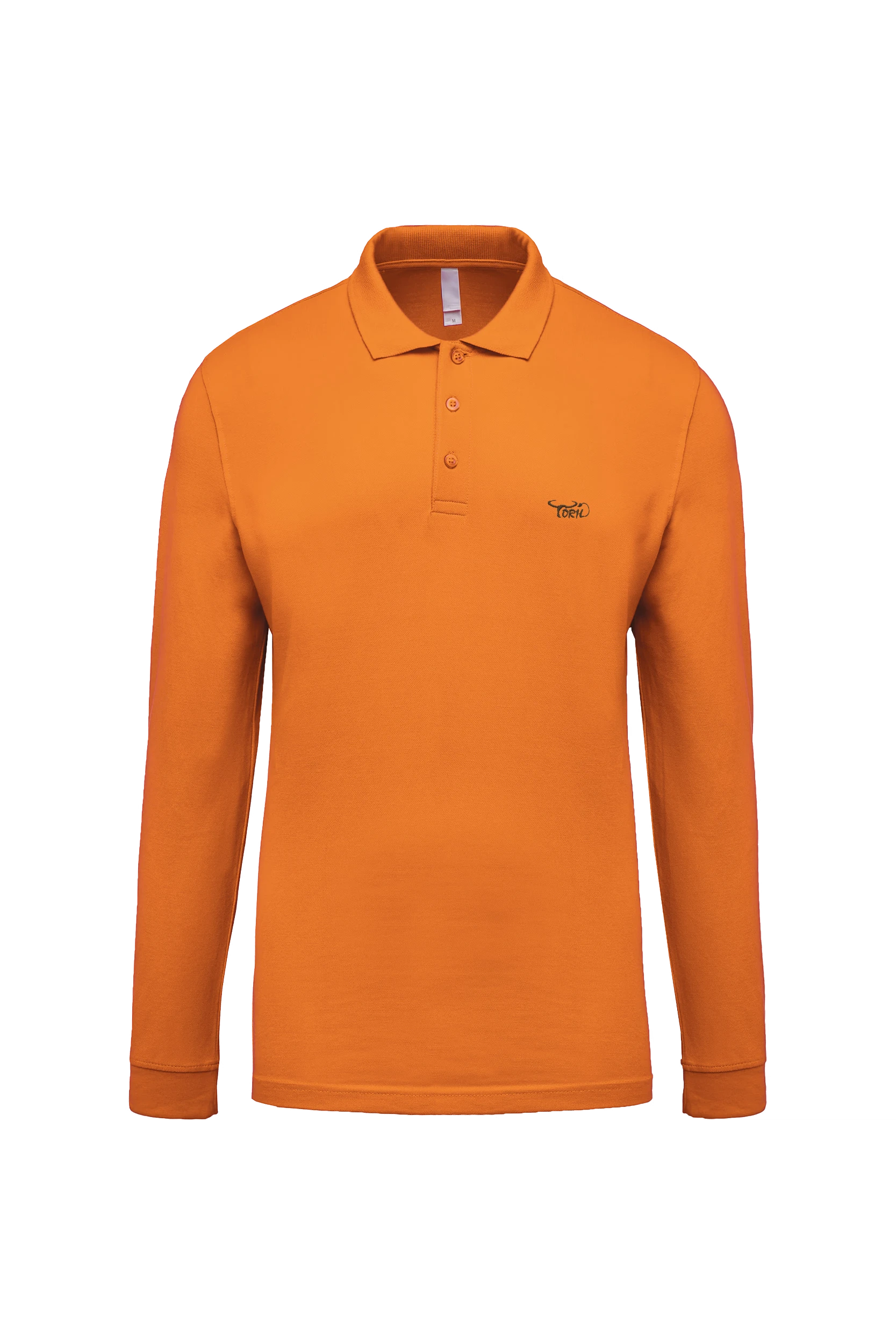 Polo piqué manches longues orange