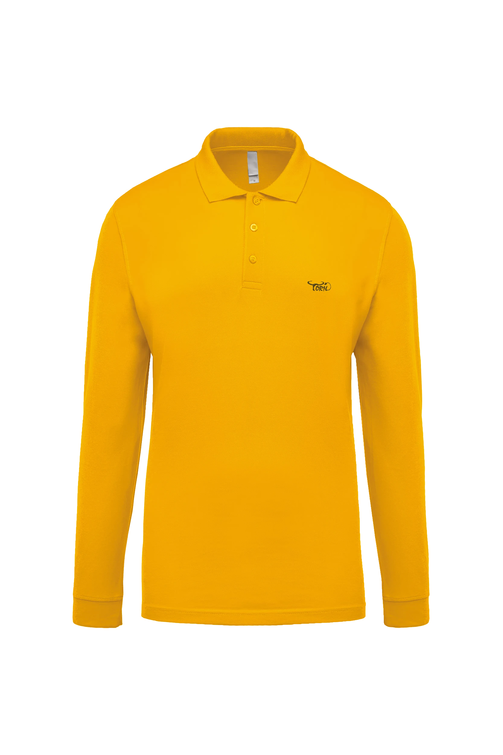 Polo piqué manches longues jaune