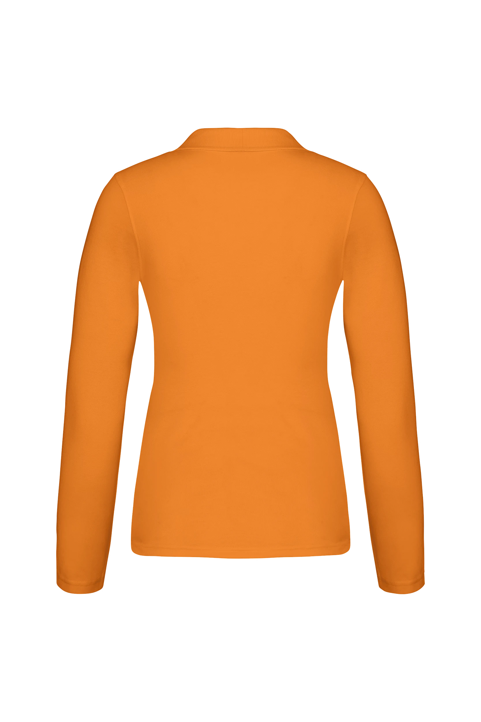Polo piqué manches longues orange