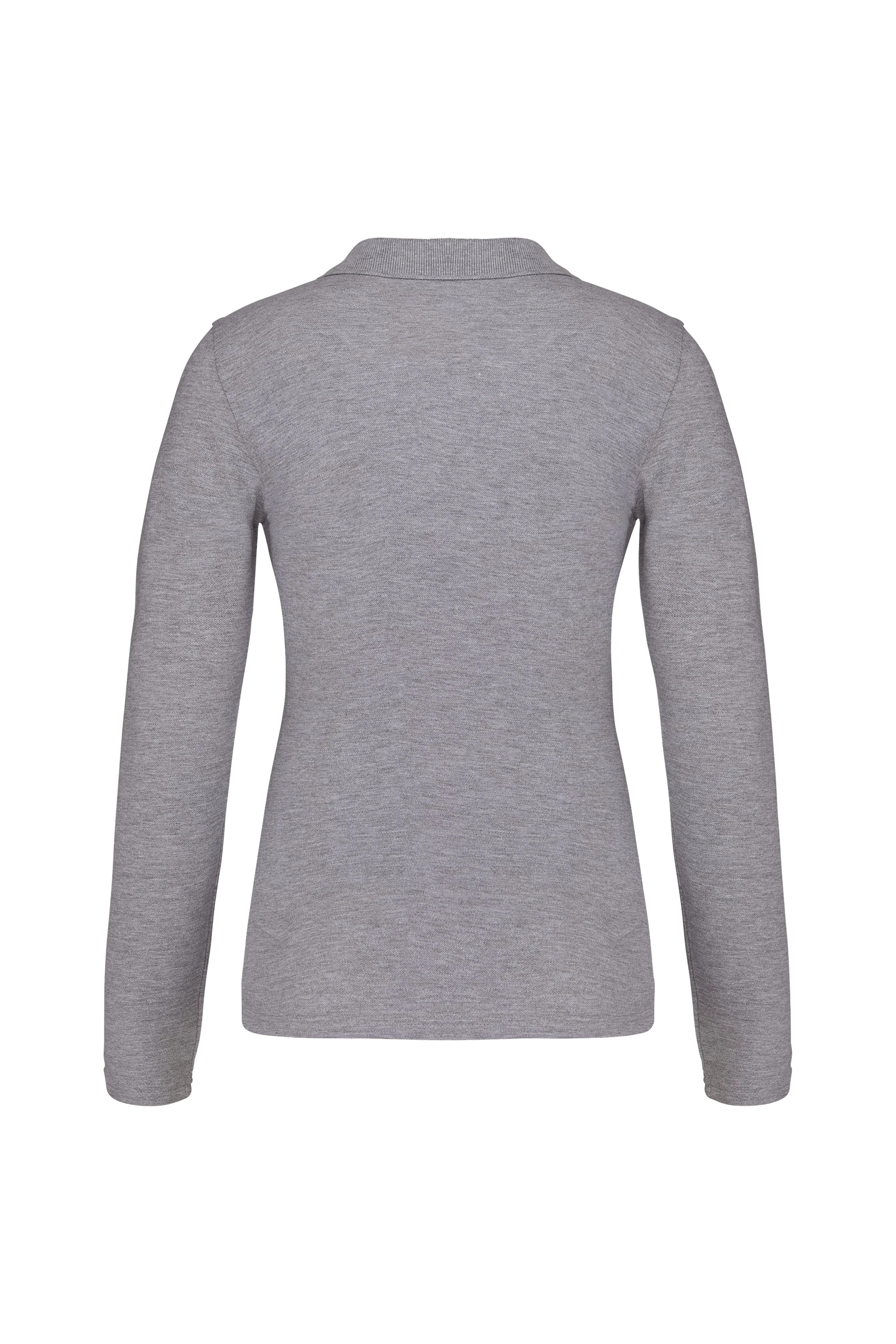 Polo piqué manches longues gris