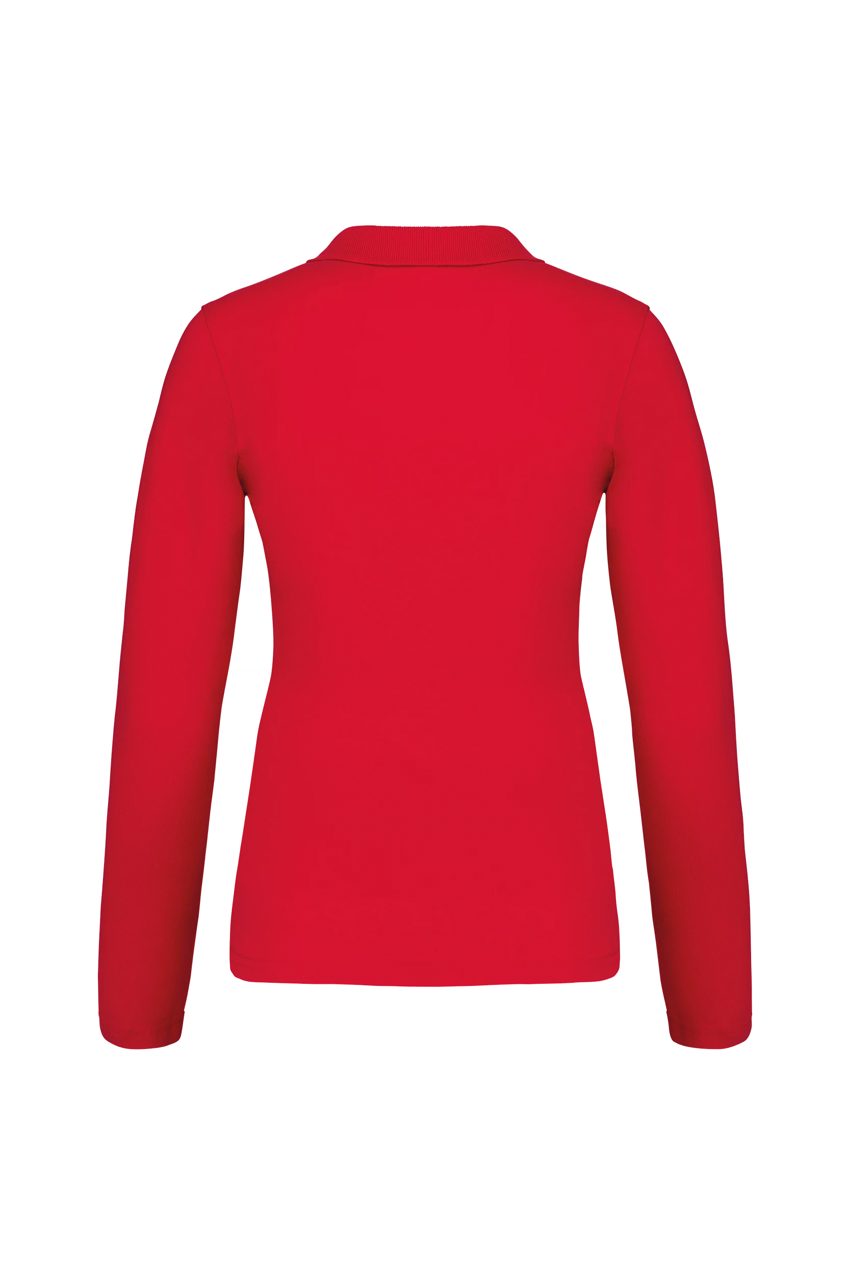 Polo piqué manches longues rouge