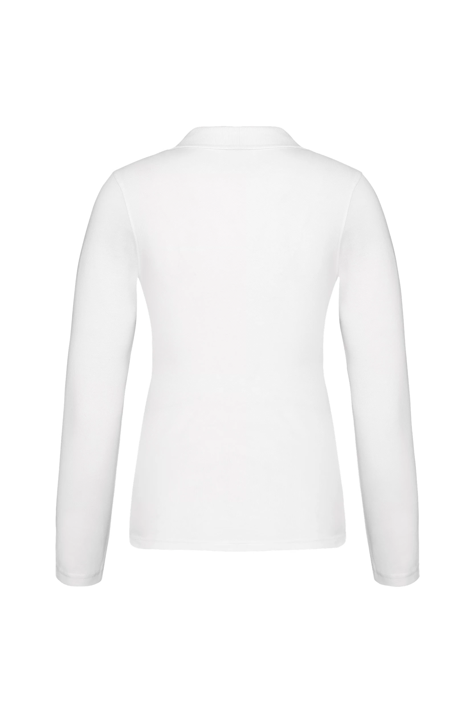 Polo piqué manches longues blanc