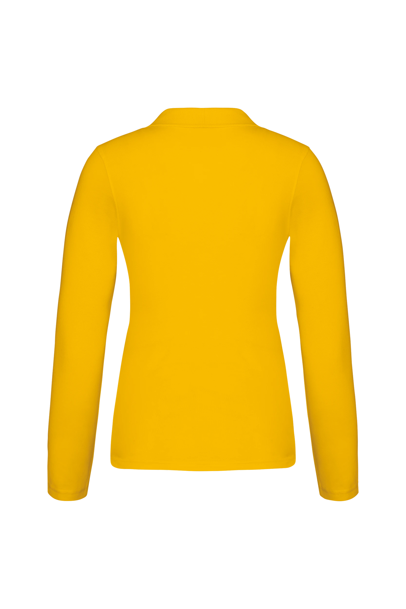 Polo piqué manches longues jaune