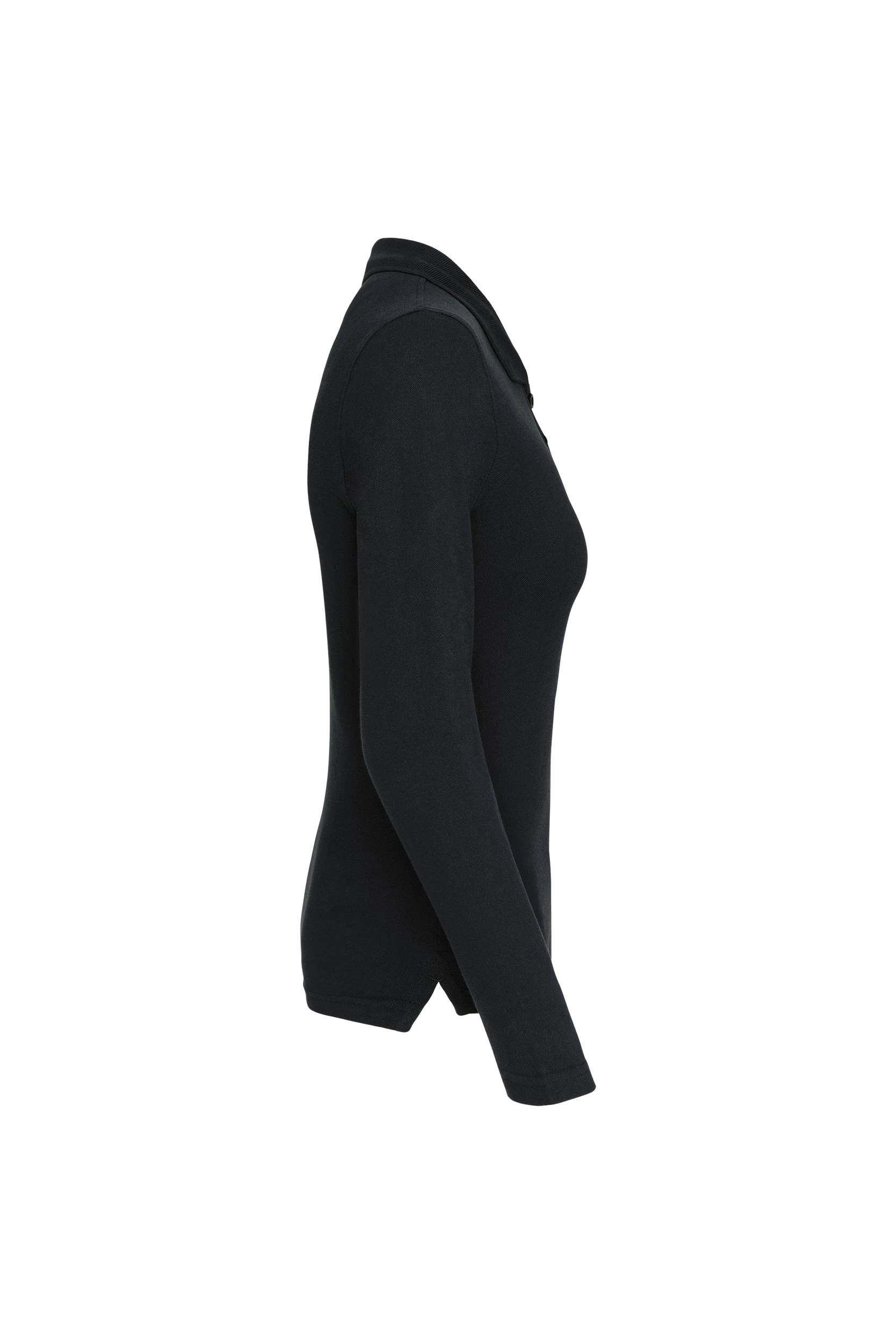 Polo piqué manches longues noir
