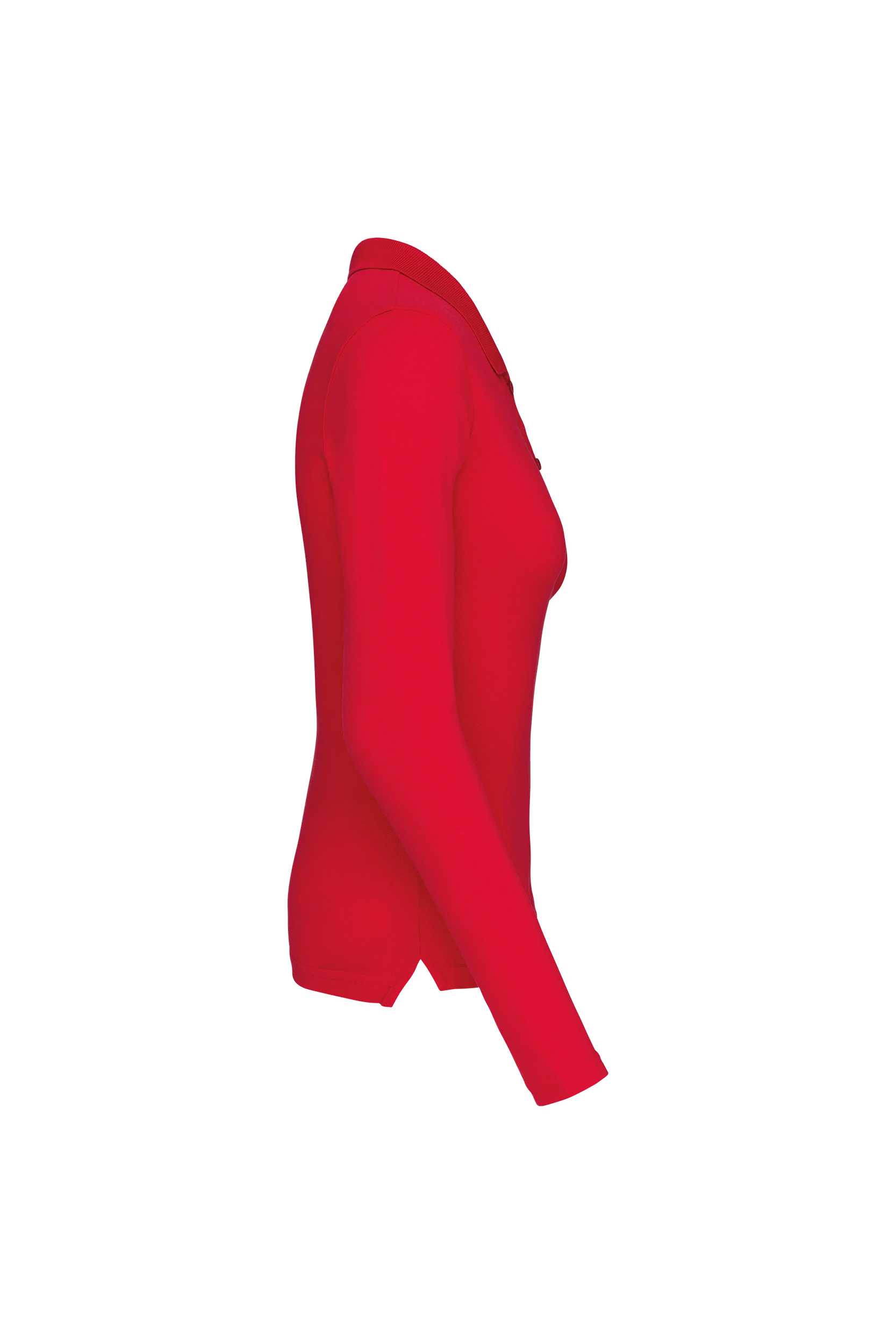 Polo piqué manches longues rouge